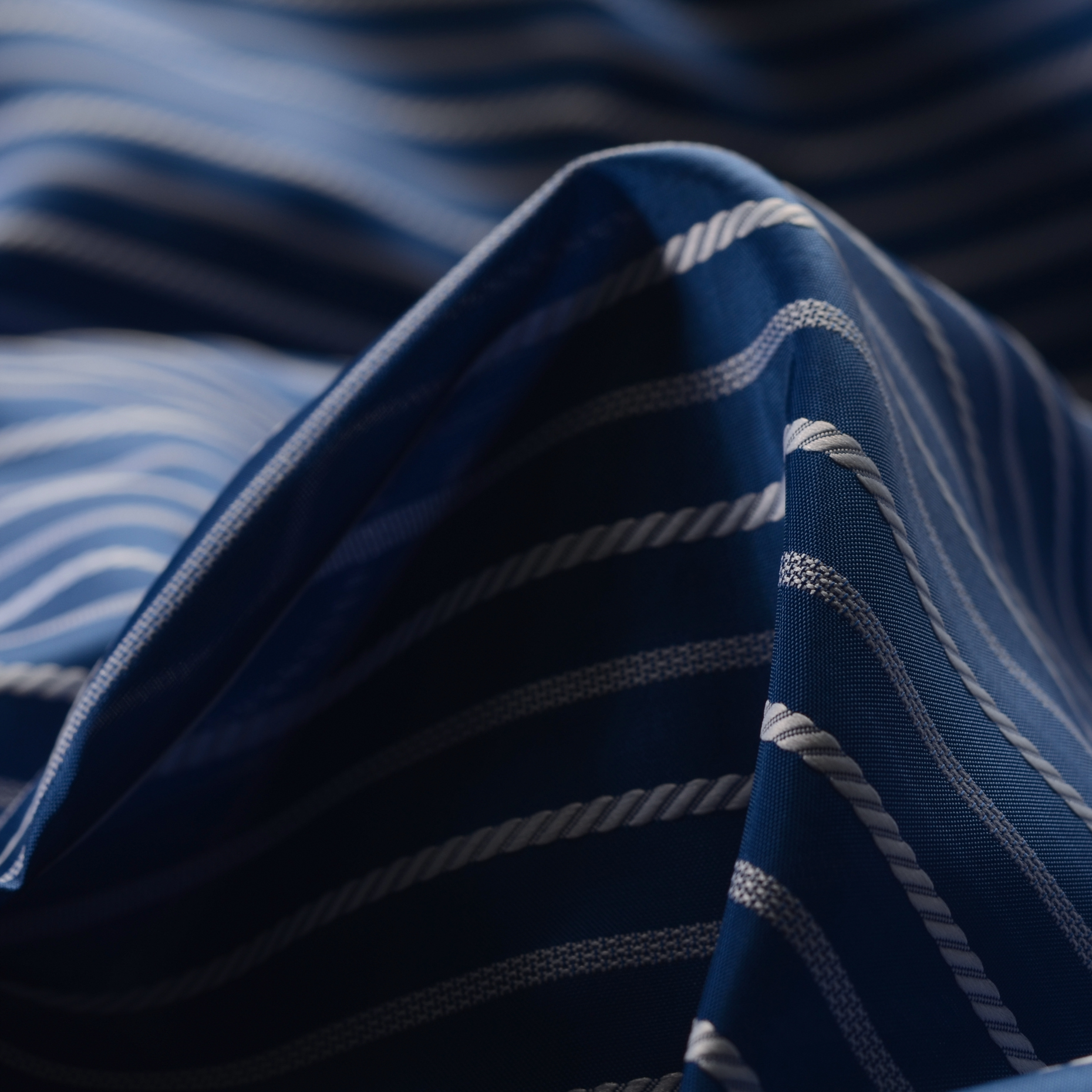 LINING, VISCOSE, STRIPES, LAPIS BLUE