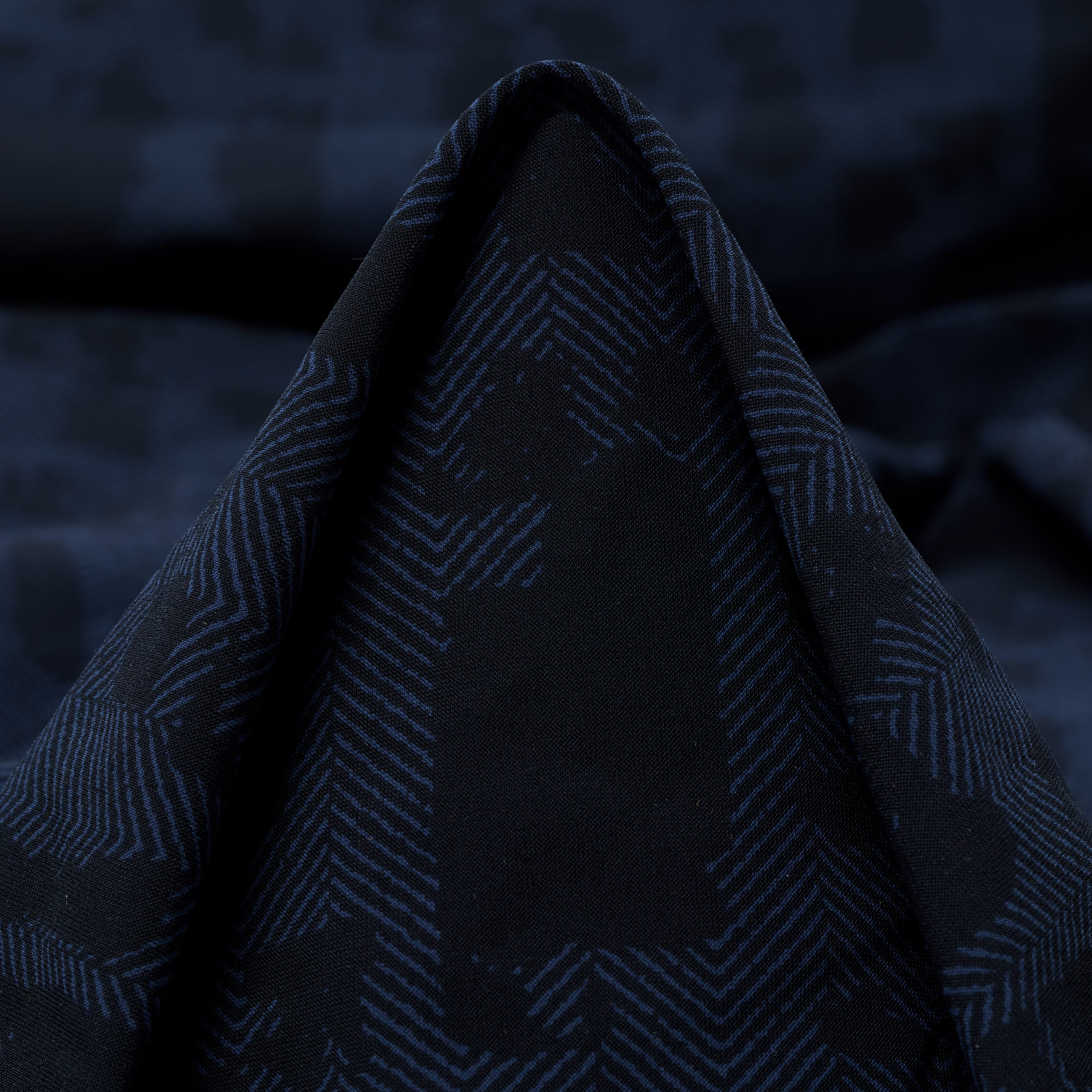 Techno Jersey, Stampato, Alta Elasticità, Blue Indigo&Raven Black (F000041445)