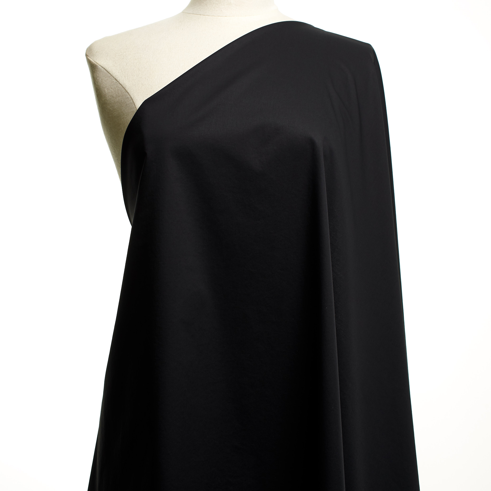 POPLIN, COTTON, ELASTIC, RAVEN BLACK (F000049460) - Mannequin