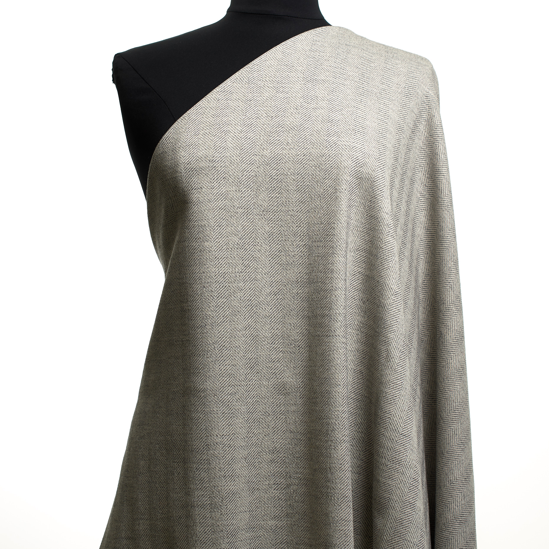 JERSEY, COTTON, HERRINGBONE, GHOST GRAY&BRILLIANT WHITE (F000047985) - Mannequin