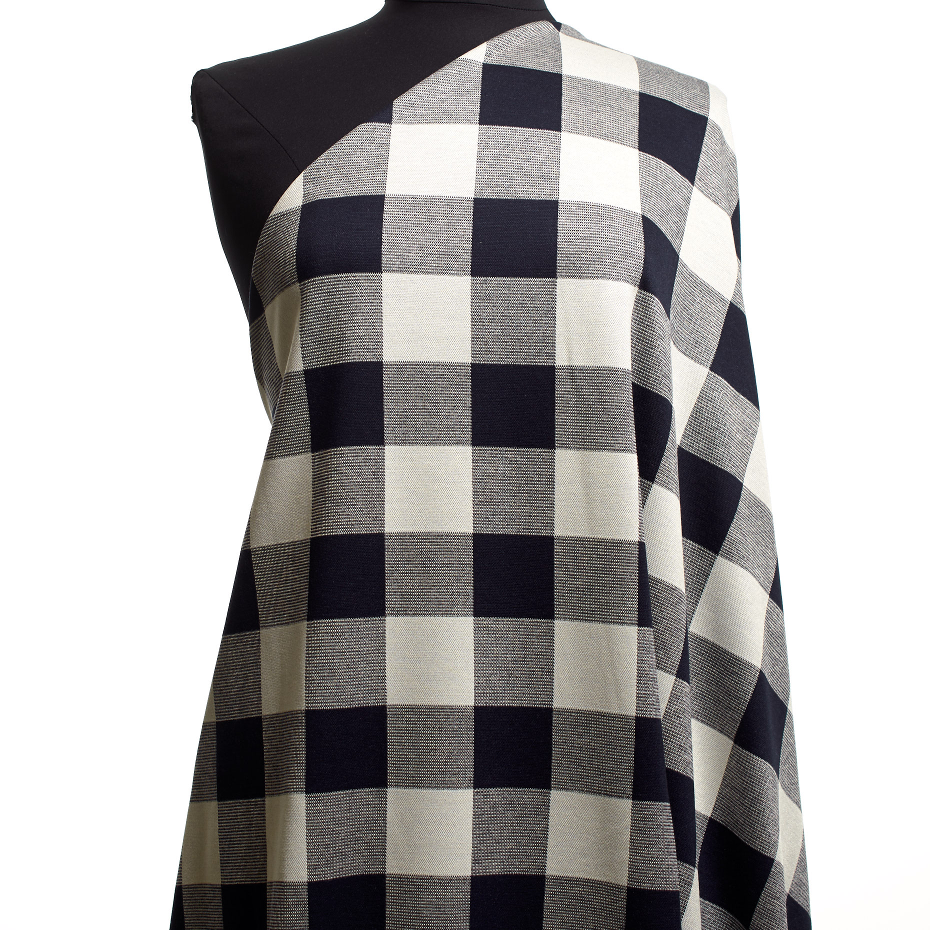 JERSEY, JACQUARD, CHECK, VANILLA ICE&RAVEN BLACK (F000041594) - Mannequin