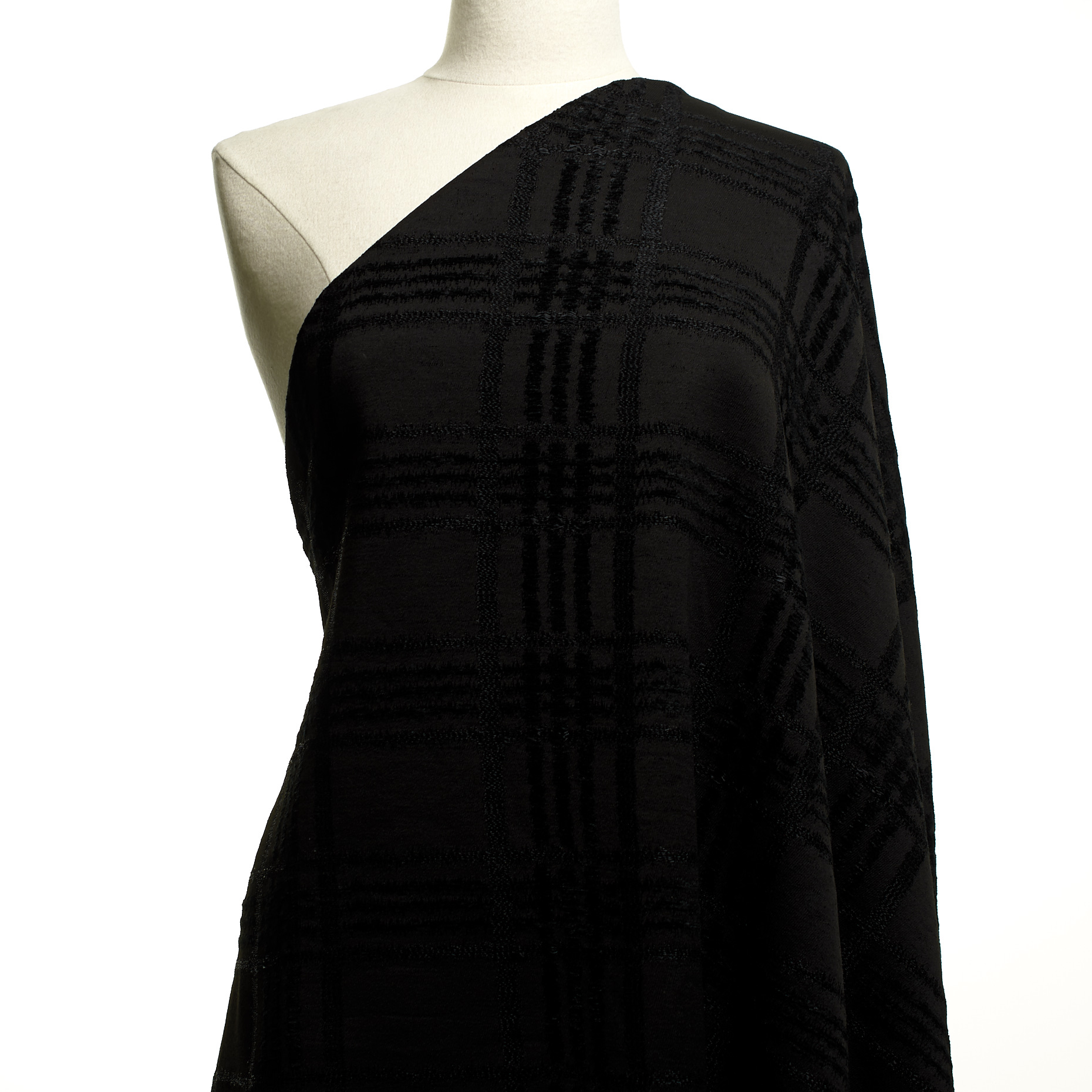 JACQUARD, CHECK, RAVEN BLACK (P000004420) - Mannequin