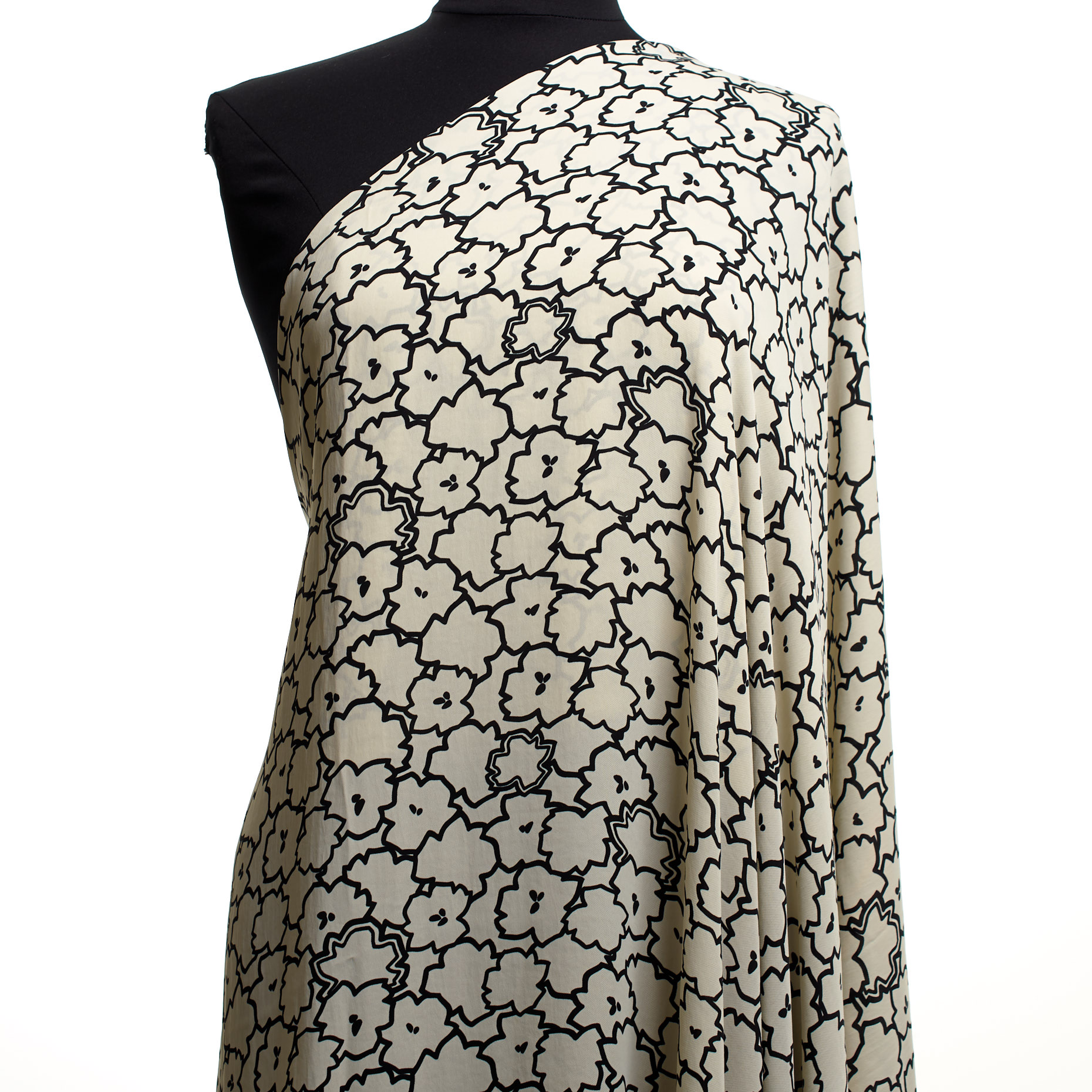 CADY, PRINTED, FLORAL, IVORY&RAVEN BLACK (F000042731) - Mannequin