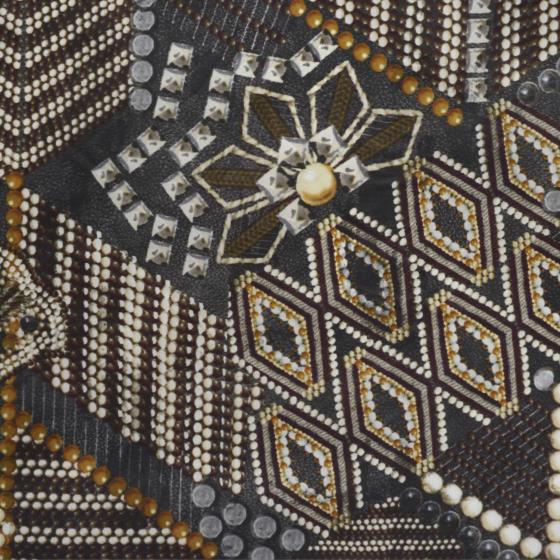 OUTDOOR, NYLON, PRINTED, SNOW WHITE&BLACK OLIVE (F000027528) - Texture