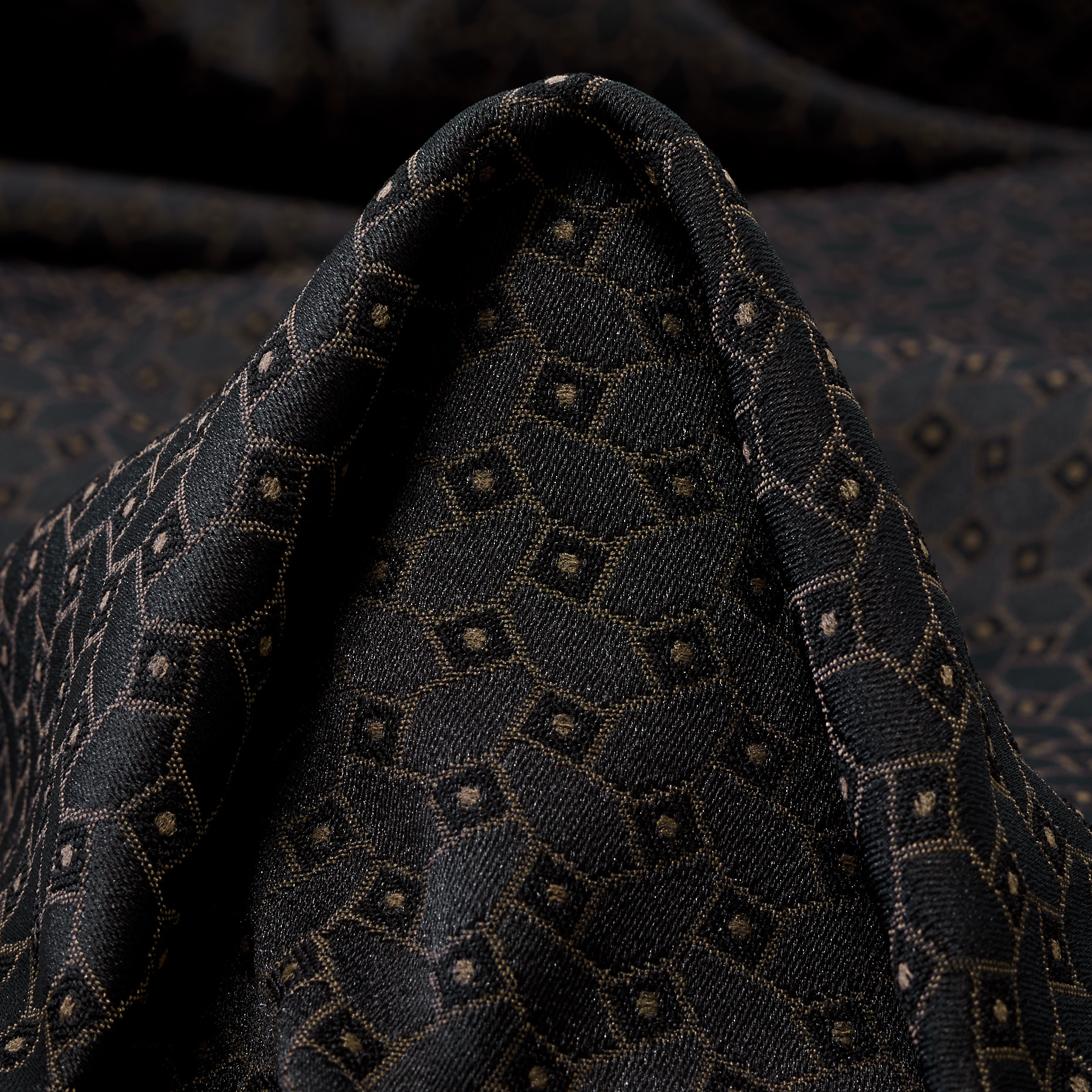 Jacquard, Stretch, Design Geometrico, Tobacco&Black (F000042570)