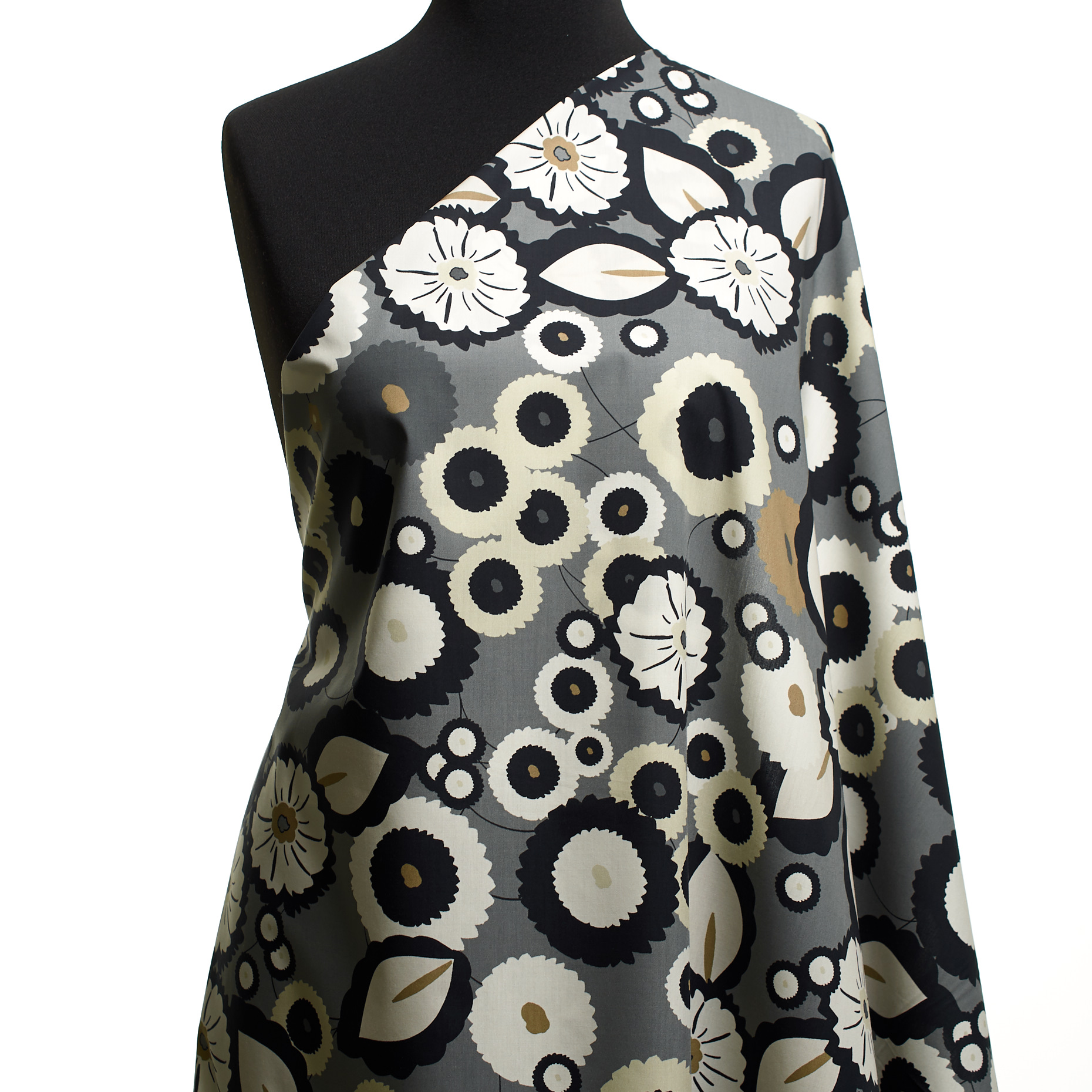 BATISTE, COTTON, FLORAL, WHITE ONYX&GHOST GRAY (F000049183) - Mannequin