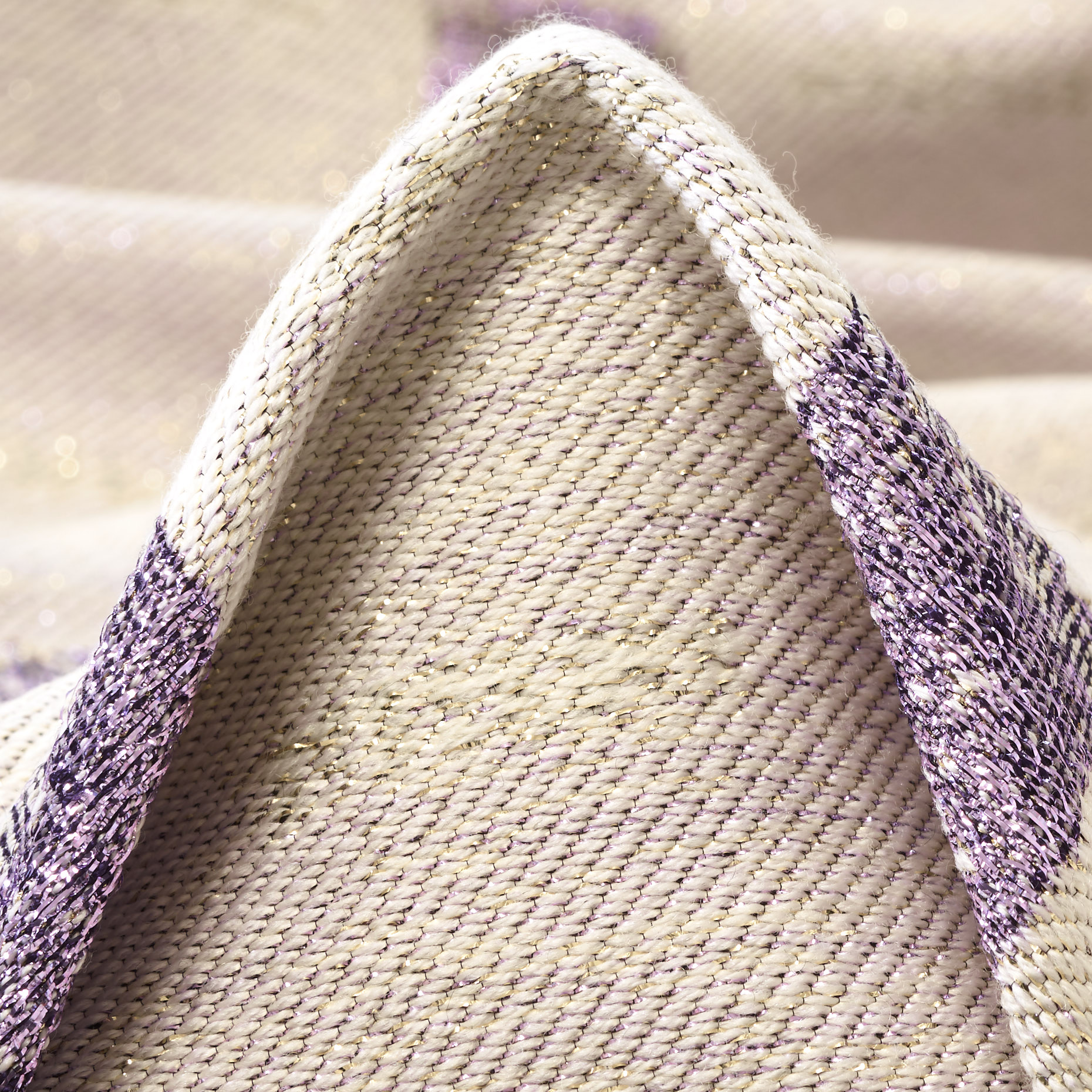 JACQUARD, WOOL SILK, LUREX, CROCUS VIOLET&IVORY (F000033252)