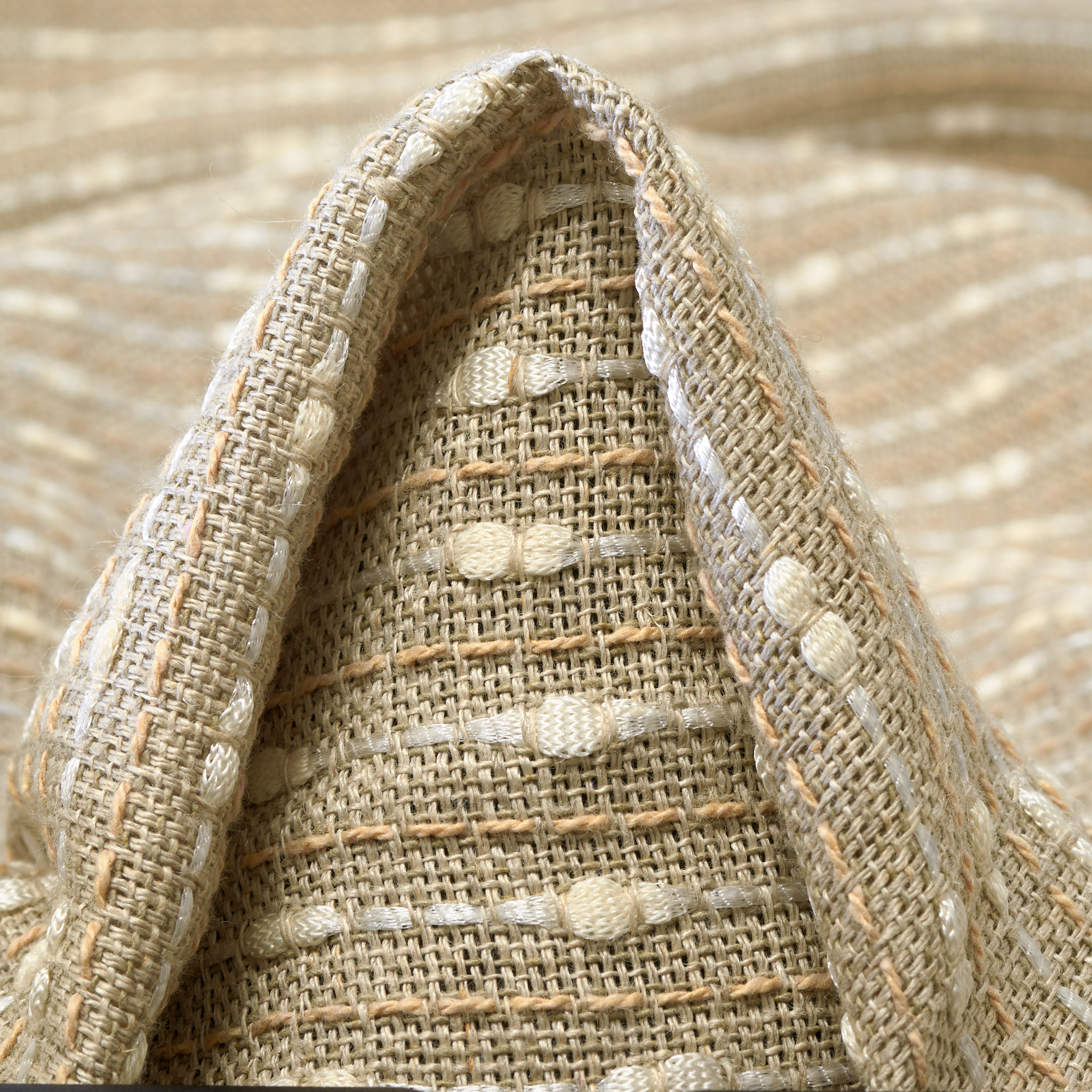 JACQUARD, LINEN, COTTON BLEND, BROWN RICE&SNOW WHITE (P000004720)