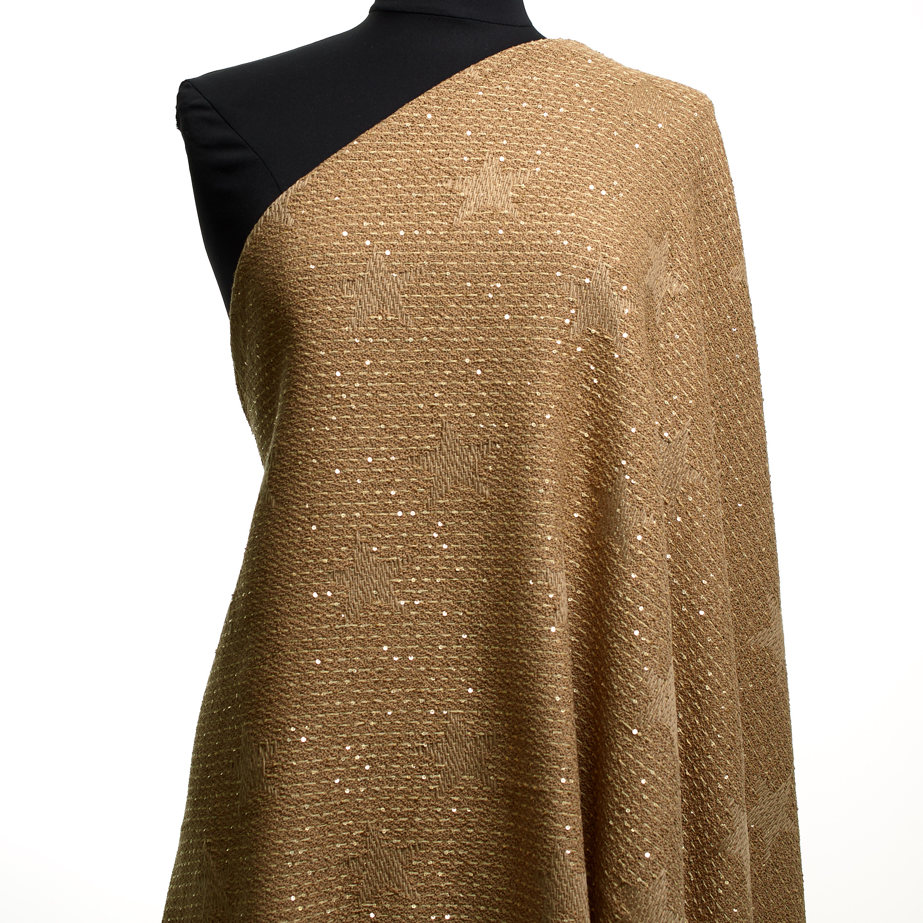 Виргинская шерсть, Хлопок Смесовый, Пайетки, Taos Taupe (F000047193) - Манекен