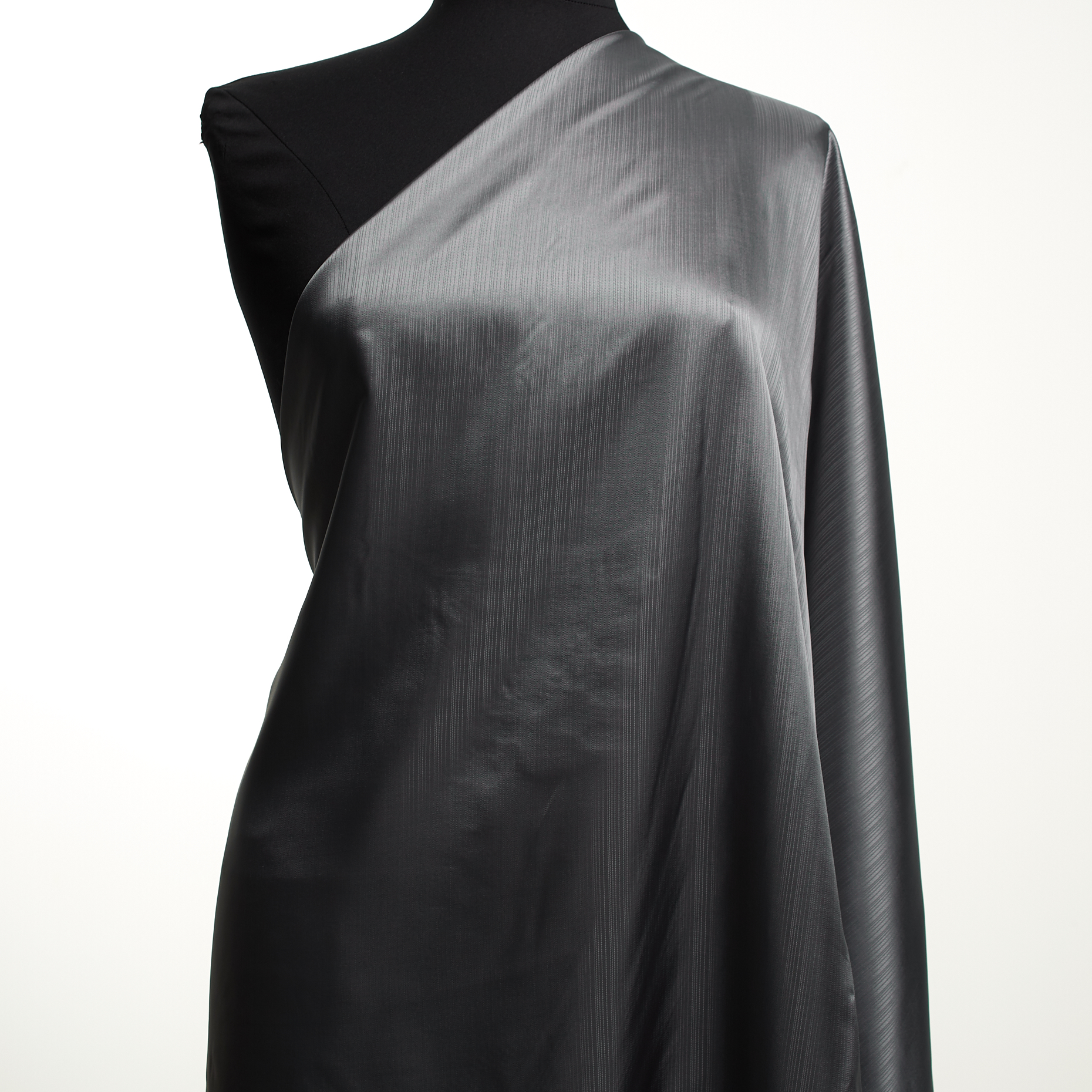 Wiskoza, Podszewka, Paski, Dark Silver (F000009563) - Manekin