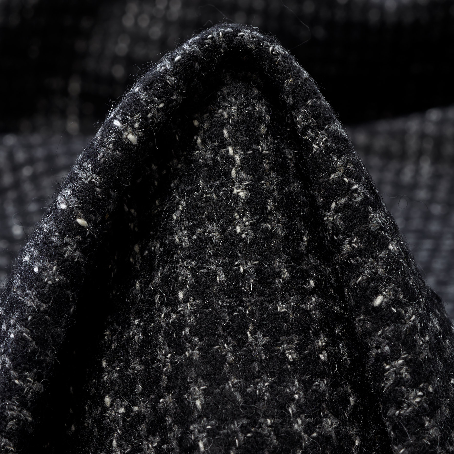 Wełna, Mieszanka bawełny, Pied de Poule, Raven Black&Roasted Cashew (F000045244)