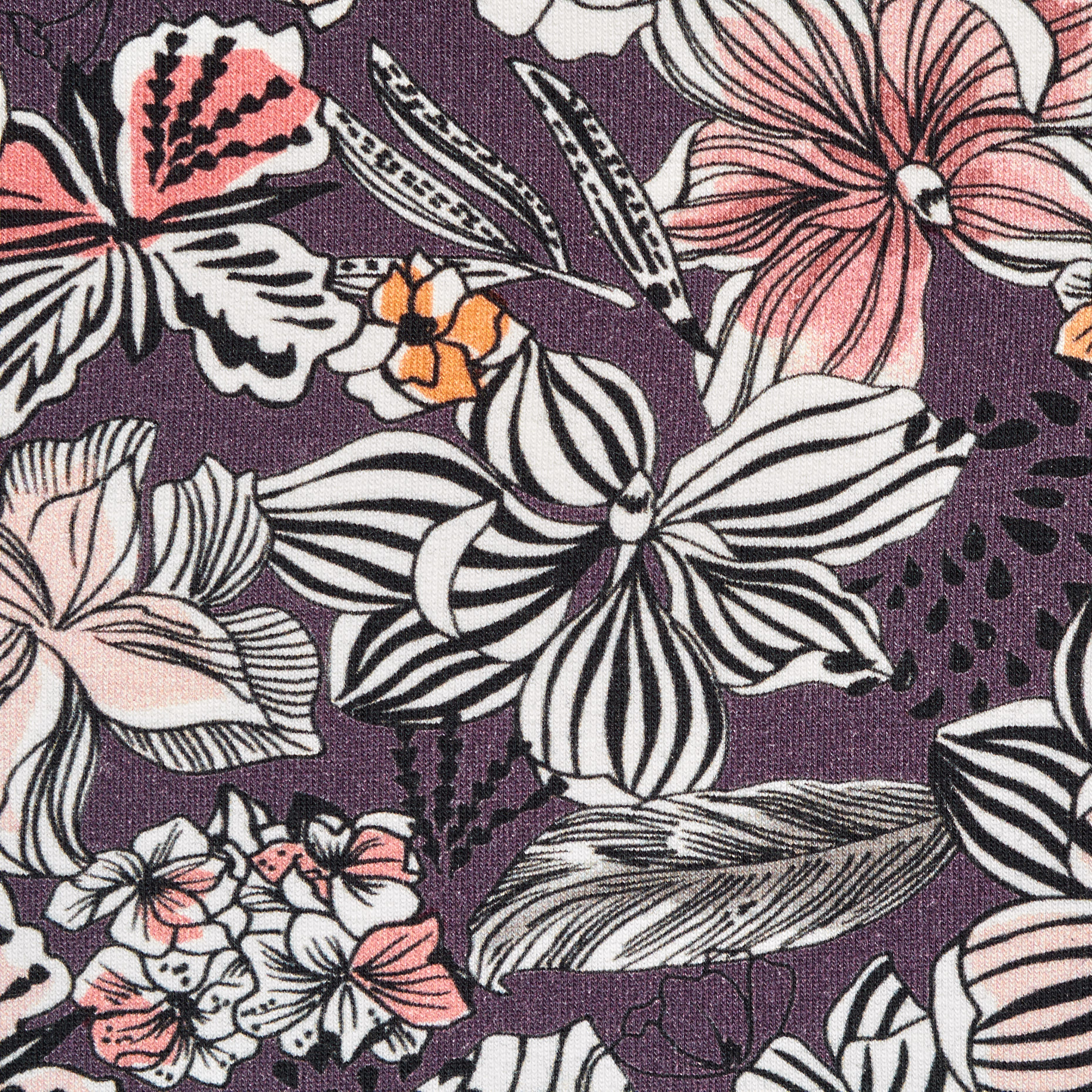 Jersey, Coton, Imprimé, Sun Kissed Coral (F000042781) - Tissage