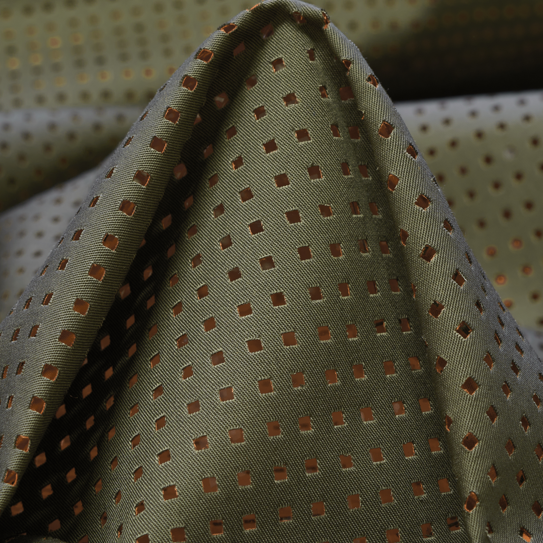 DOUBLE, COTTON, PERFORATED, BURNT ORANGE (T0000088)