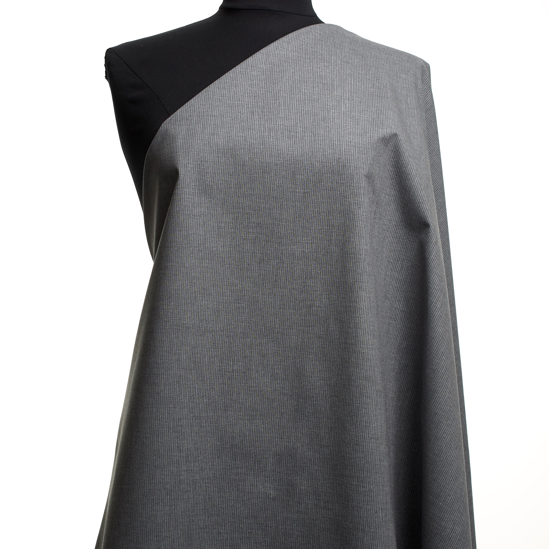 Popeline, Coton, Rayé, Steel Gray (F000044218) - Mannequin
