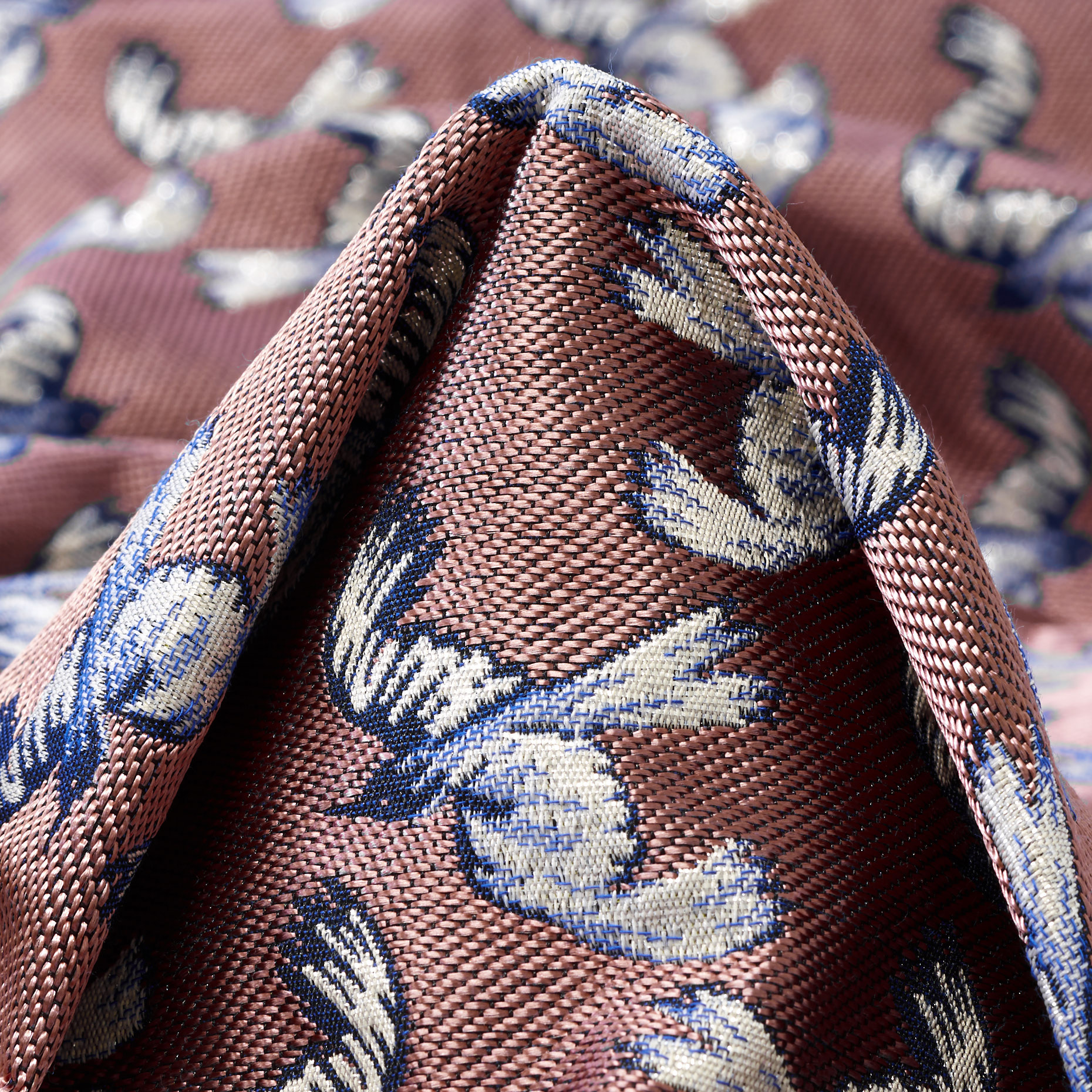 JACQUARD, COTTON BLEND, SHIMMERING, TERRA COTTA&BLACK IRIS