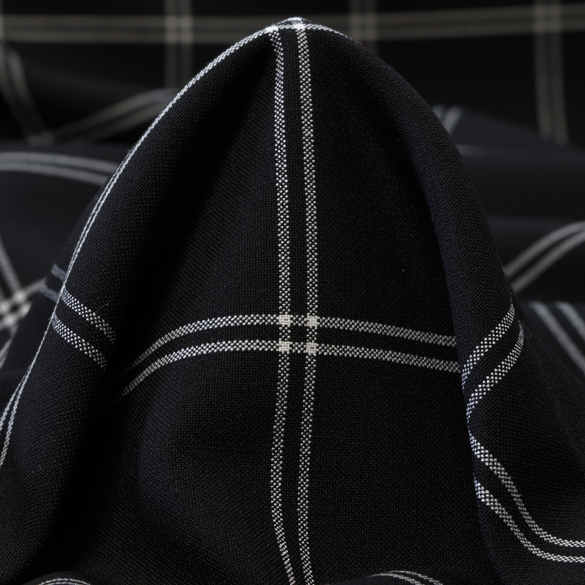 Viscosa Mix, Cuadro, Elástico, Raven Black&Brilliant White (F000033571)