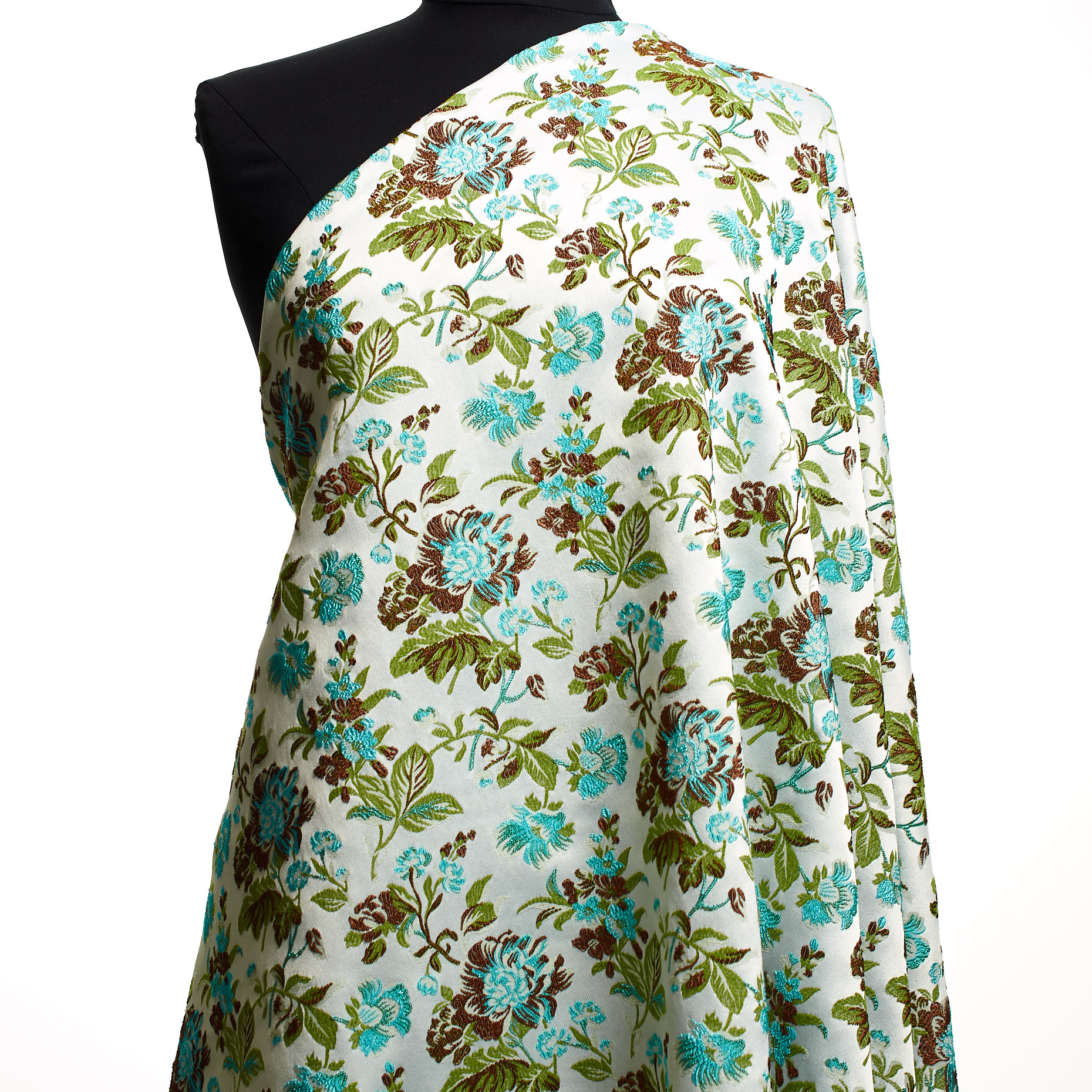 JACQUARD, COTTON BLEND, ELASTIC, NIMBUS CLOUD&BLUE CURACAO (P000002610) - Mannequin