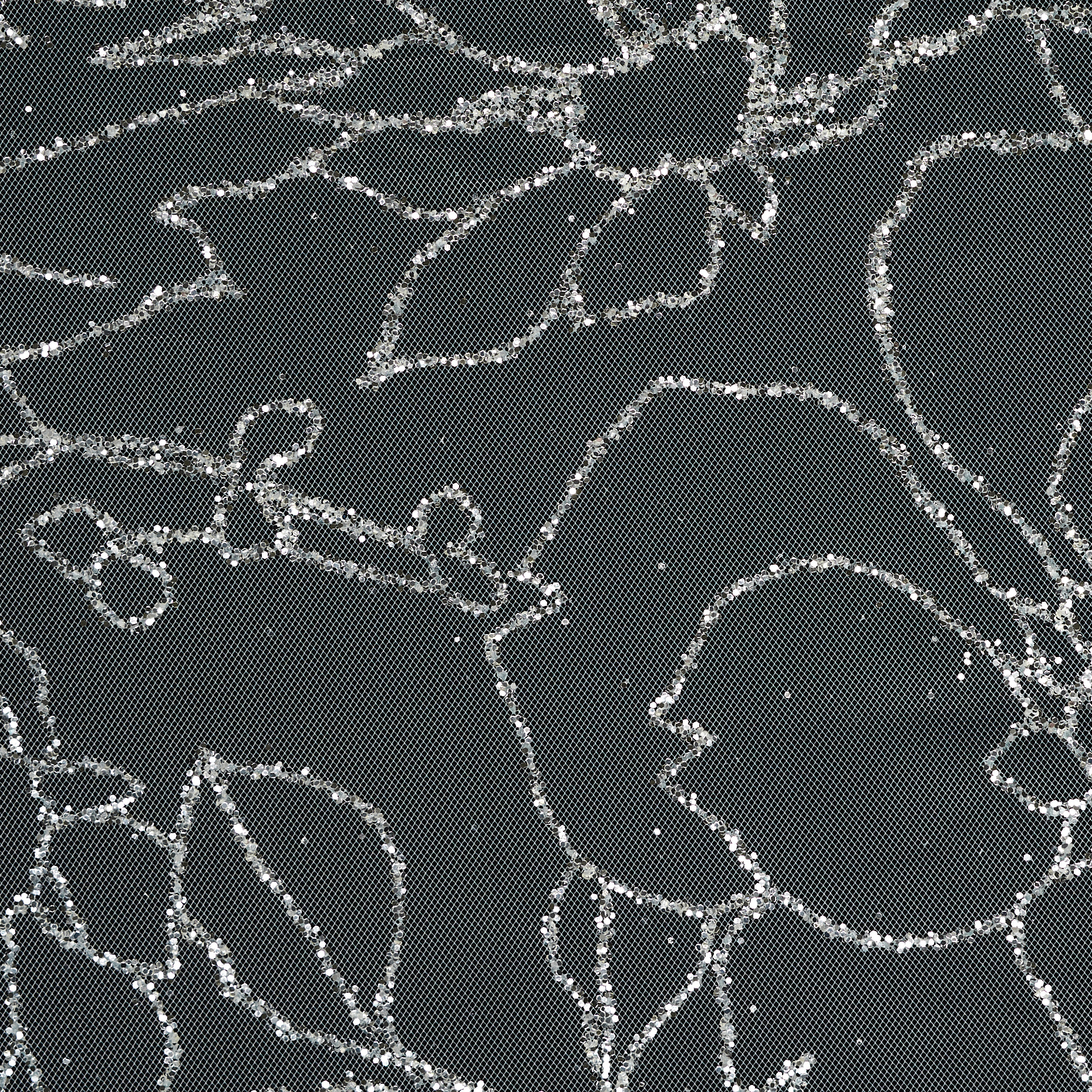 Tulle, Luccicante, Metallico, Brilliant White&Silver (F000047173) - Trama