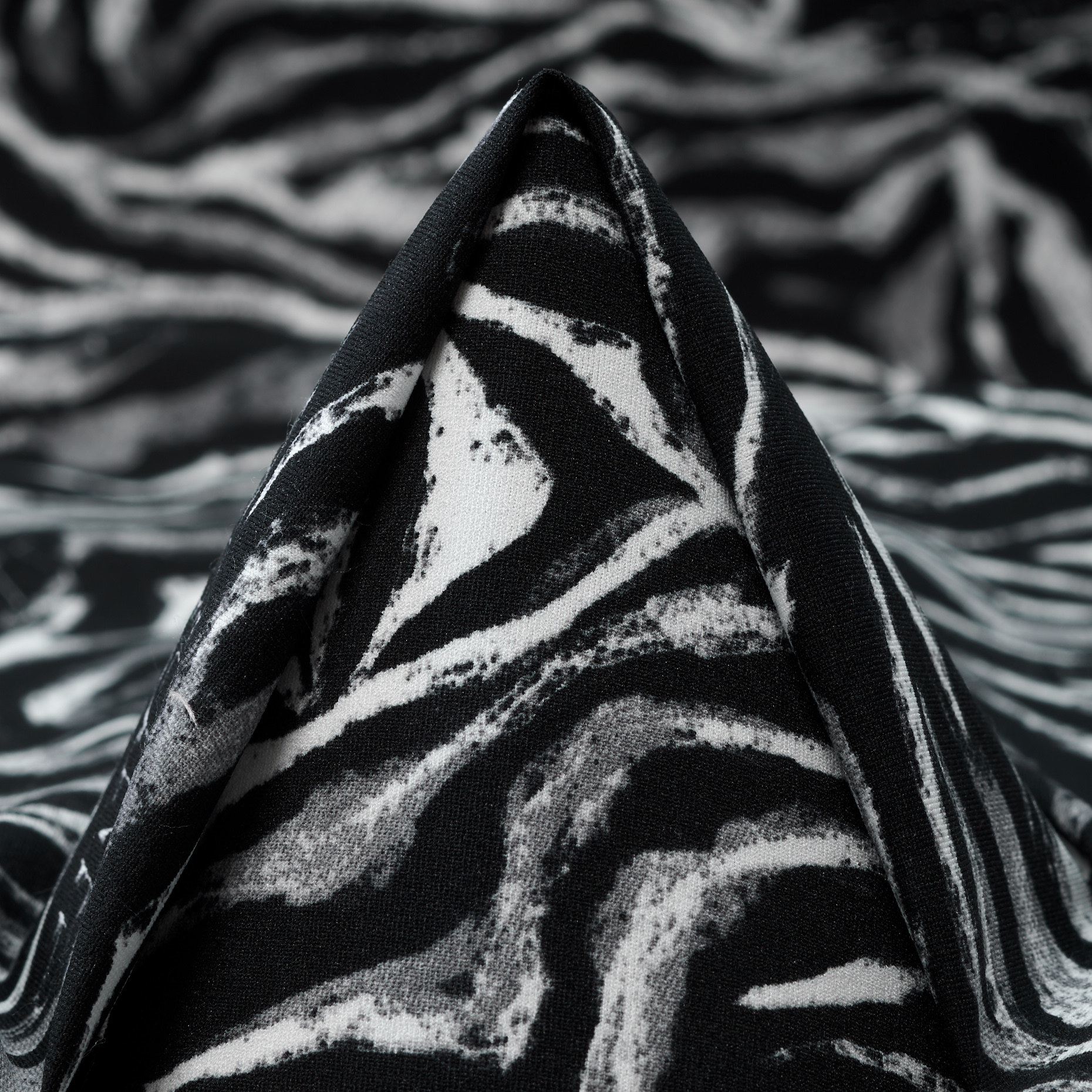 Techno Jersey, Stampato, Alta Elasticità, Jet Black&Mockingbird (F000047136)