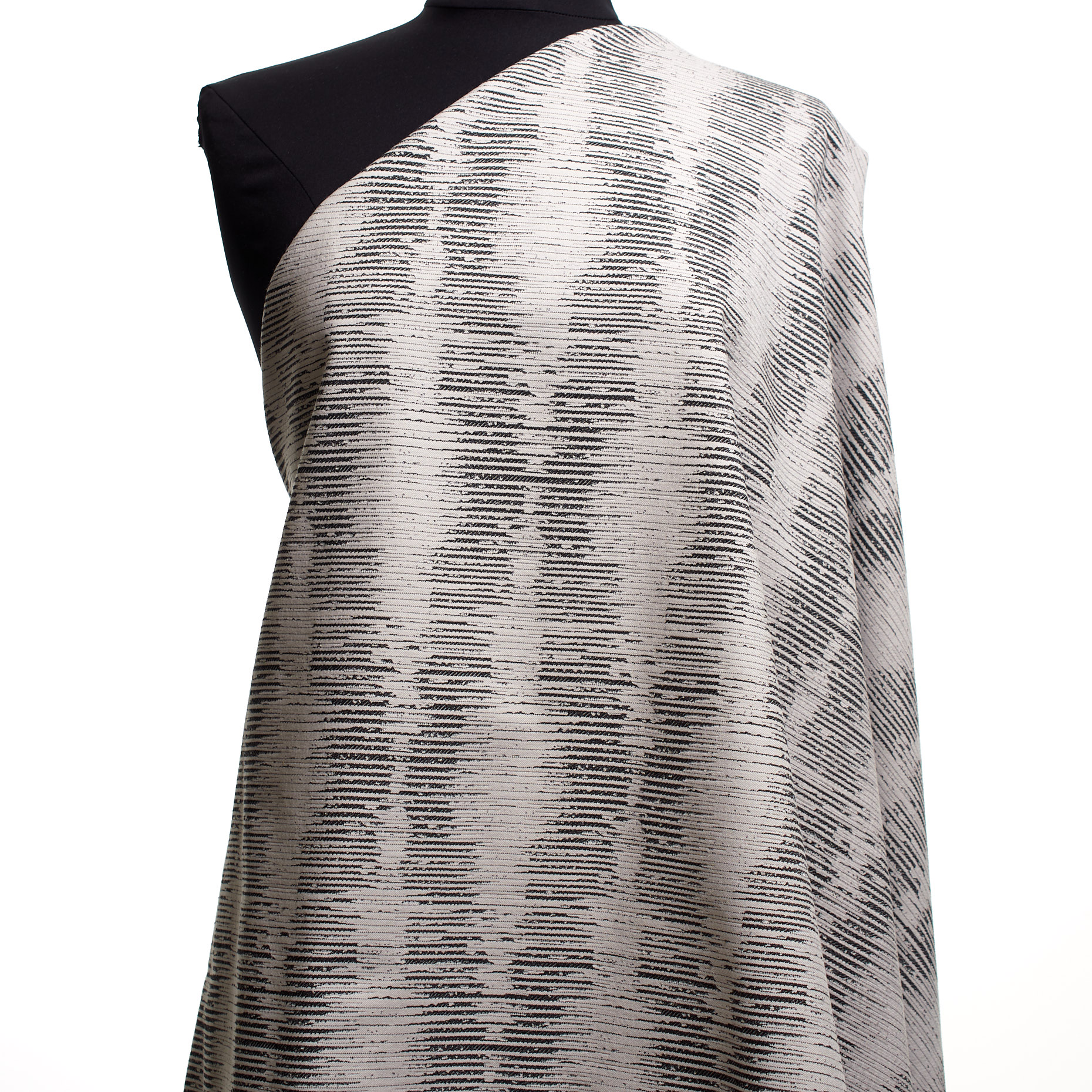Żakard, Bawełna, Stretch, White Onyx&Anthracite (F000043906) - Manekin