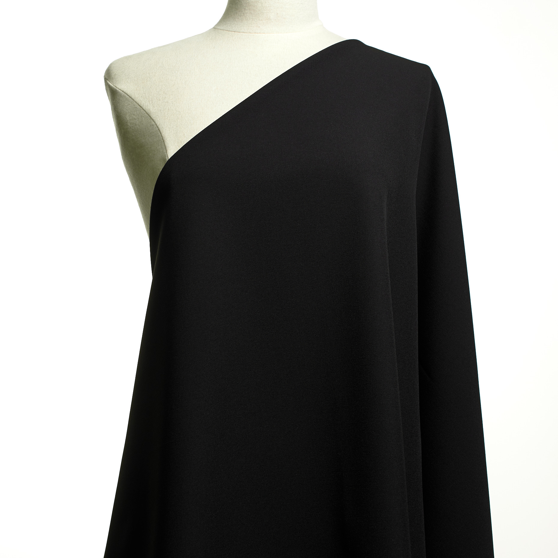 TWILL, VISCOSE BLEND, ELASTIC, RAVEN BLACK (F000049023) - Mannequin