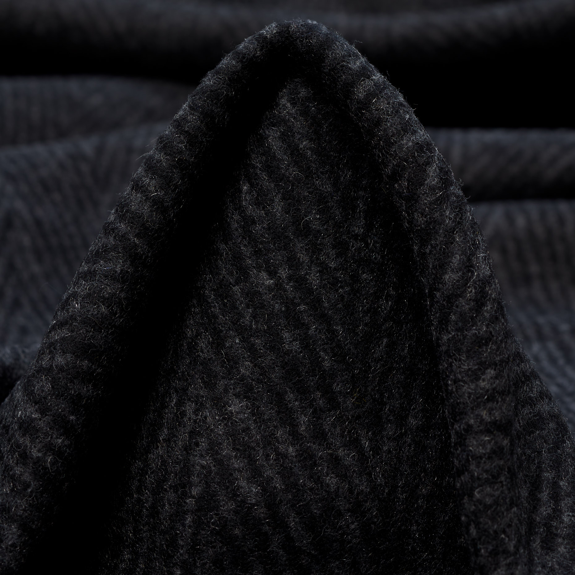DRAP, WOOL BLEND, HERRINGBONE, IRON GATE (F000038529)