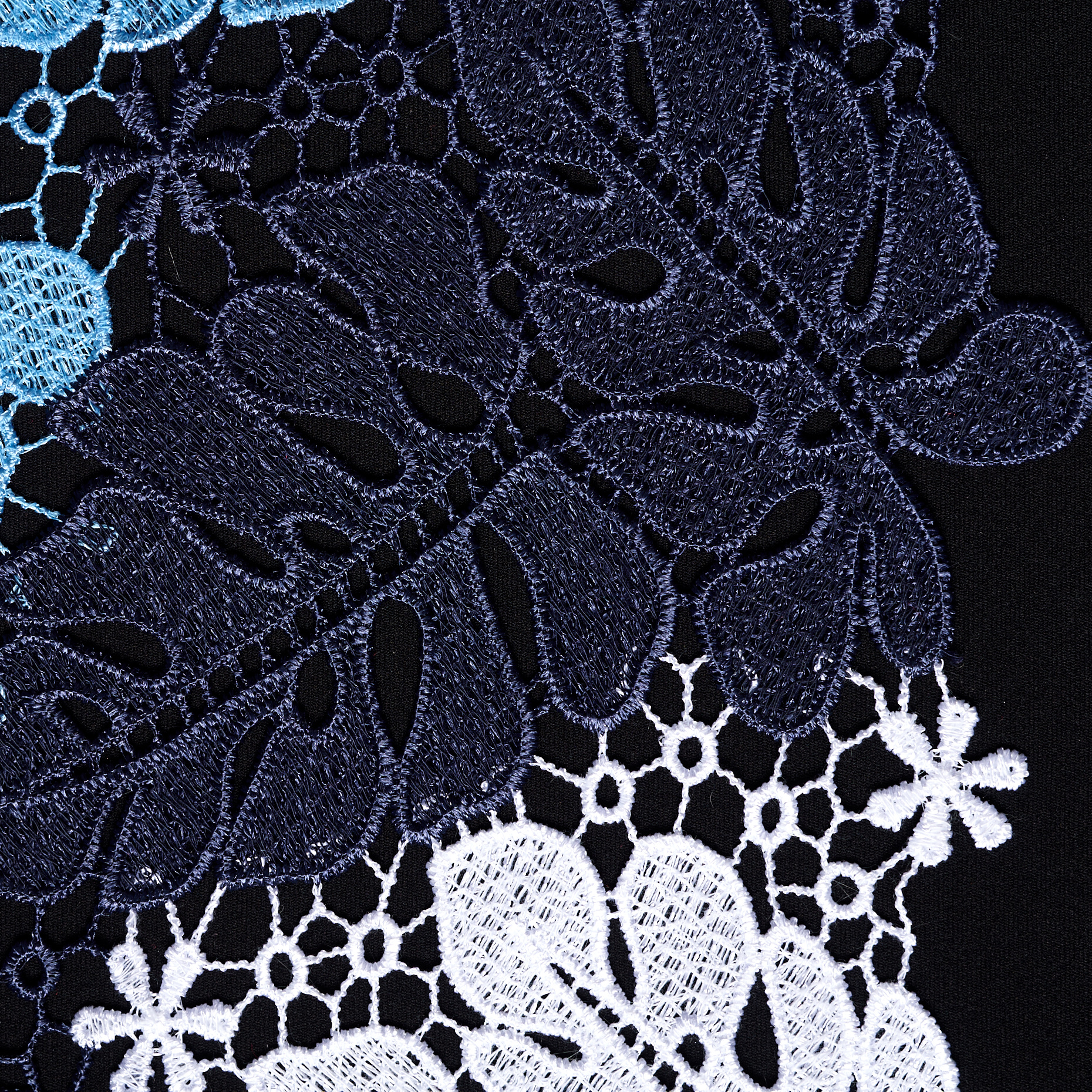 Koronka, Brilliant White&Parisian Blue (F000045461) - Tkana