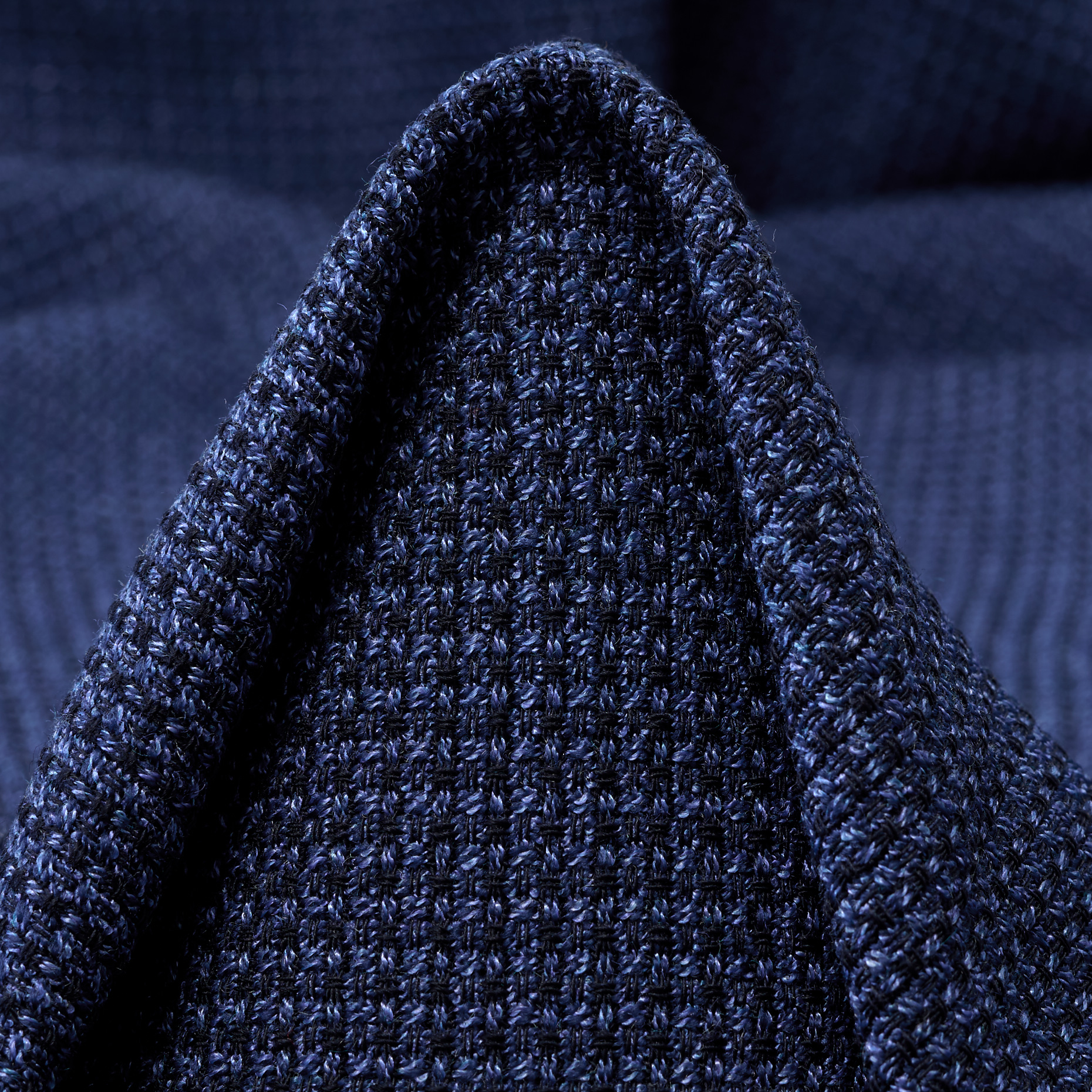 WOOL, VISCOSE BLEND, MICRO DESIGN, TRUE NAVY