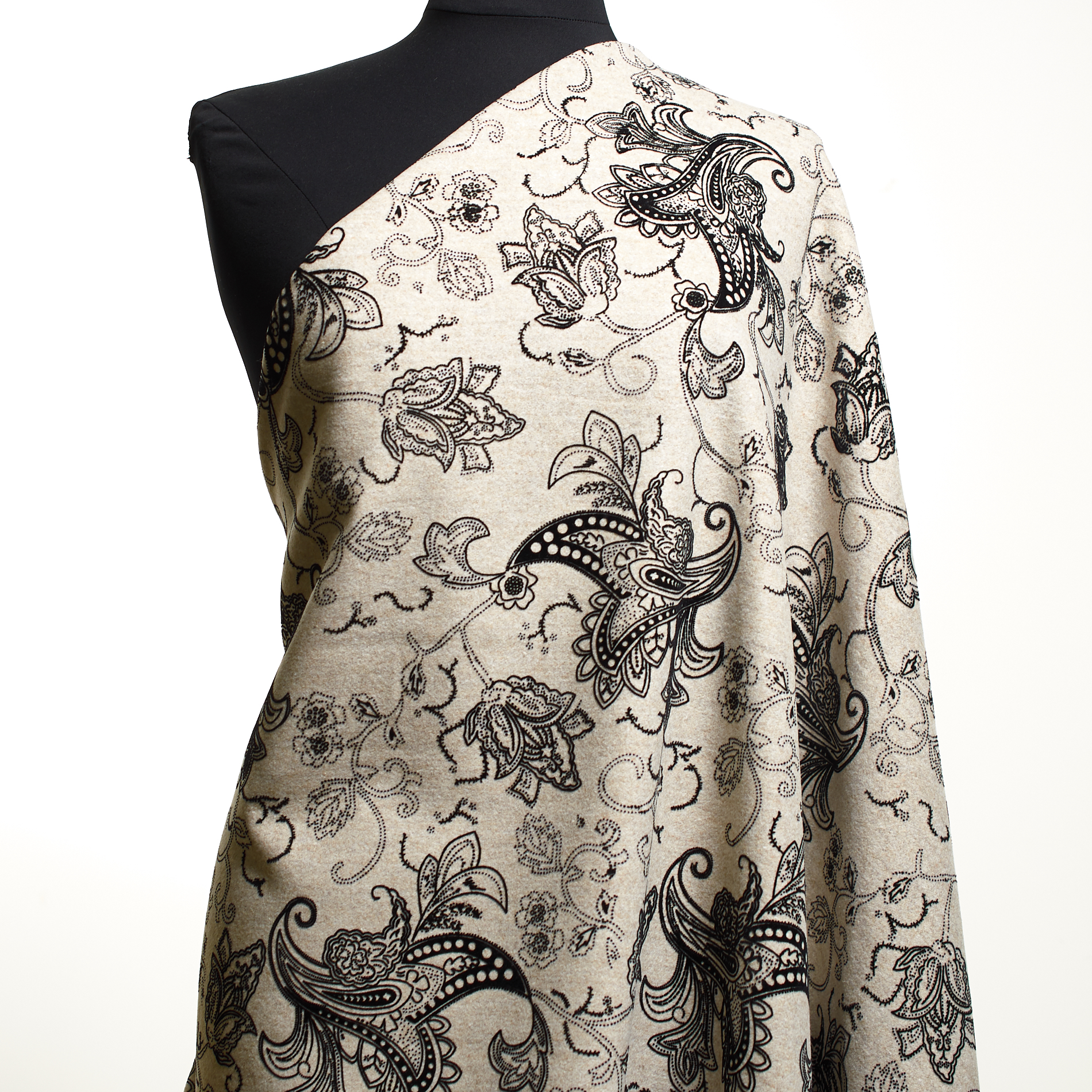 Velour , Lana, Stampato Flock, Oyster (F000034192) - Manichino