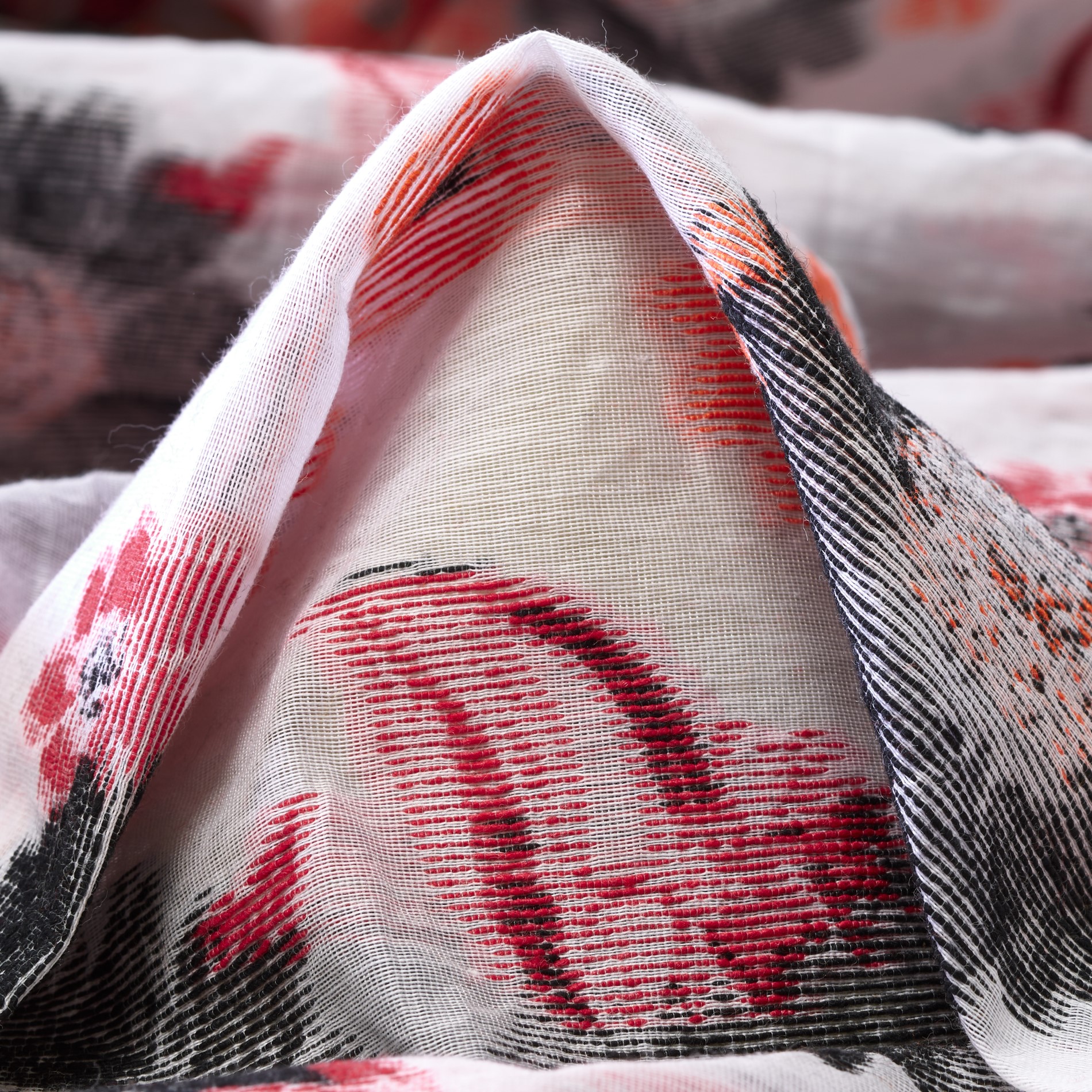 Fil Coupé, Organza, Floreal, Papaya&Lipstick (F000031603)