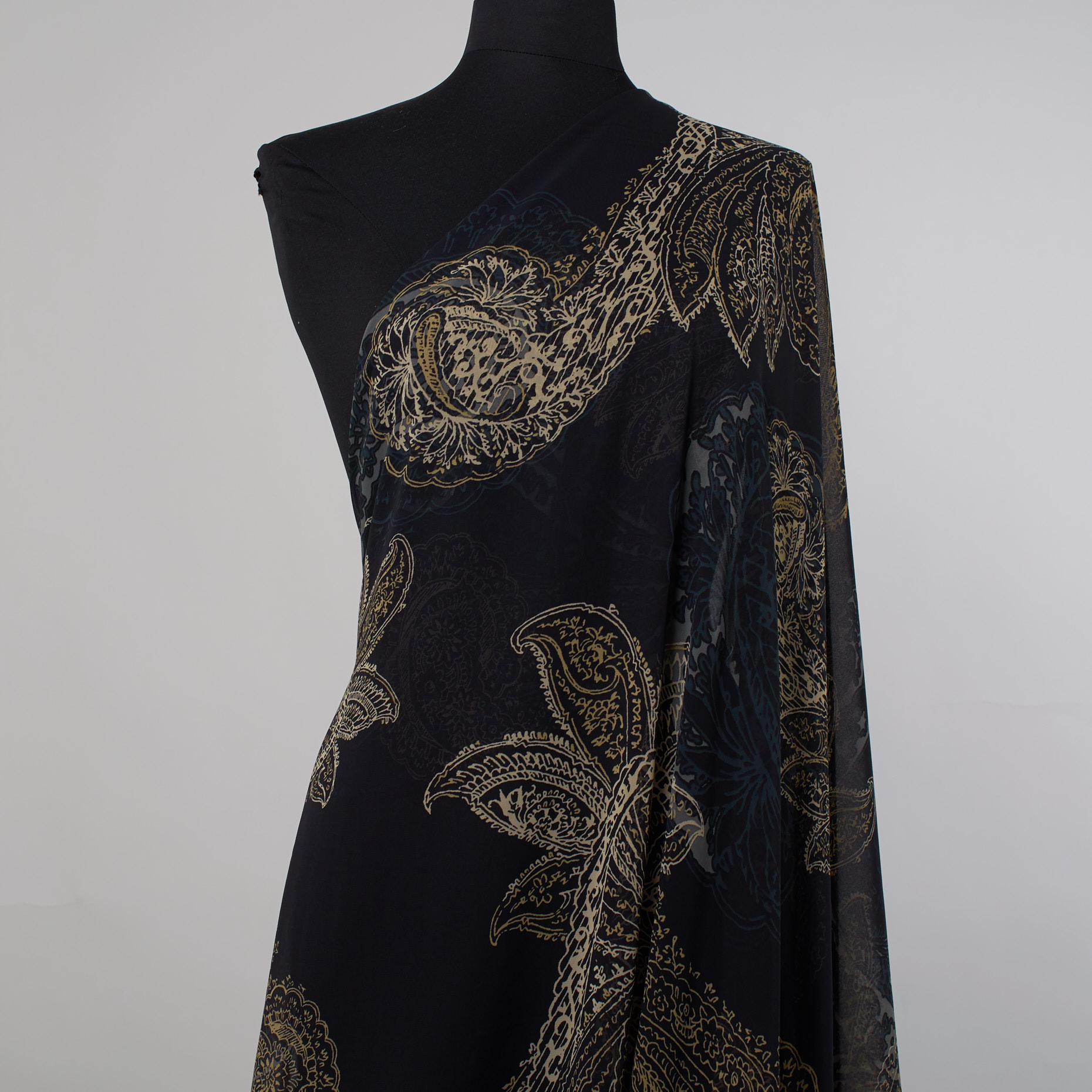 Crêpe De Chine, Drukowane, Parisian Night&Snow White (F000025291) - Manekin