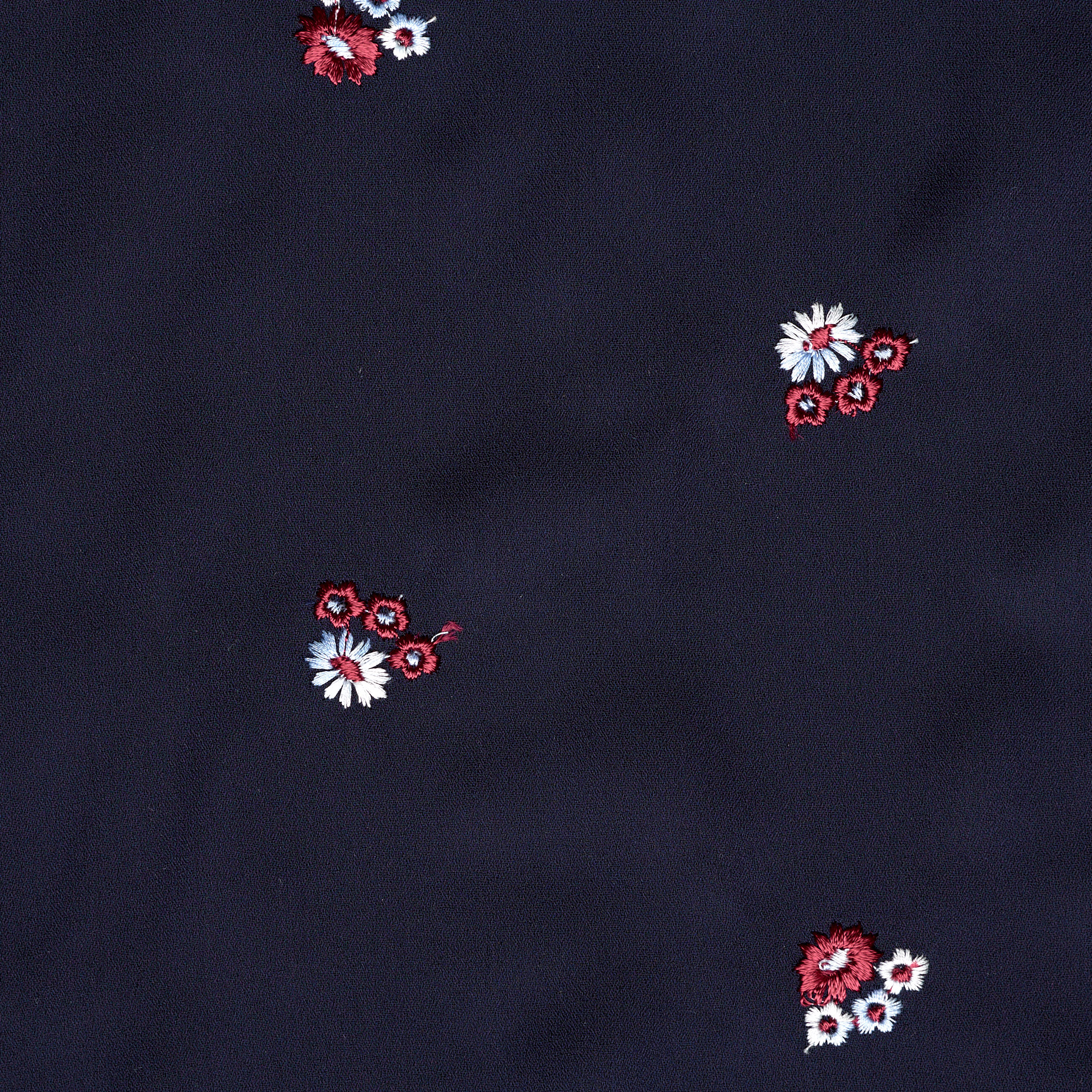 Crêpe De Chine, Ricamato, Floreale, Savvy Red&Parisian Night (F000003910) - Trama