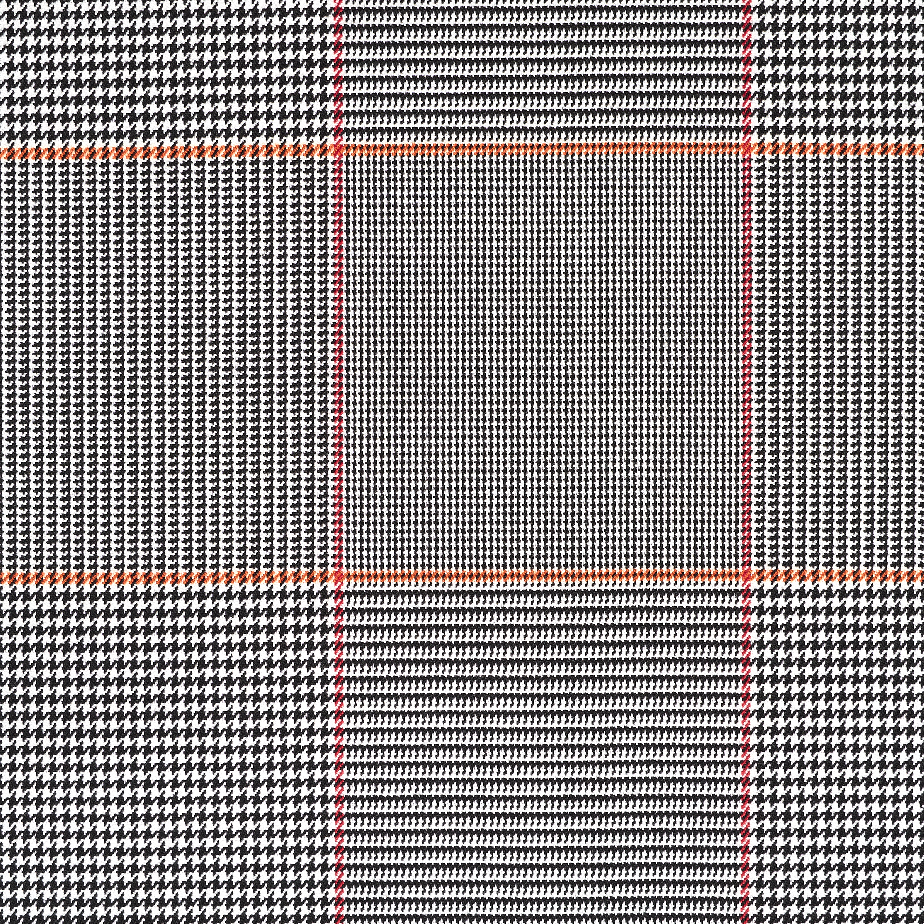 VISCOSE BLEND, ELASTIC, CHECK, RAVEN BLACK&KUMQUAT (F000034557) - Texture