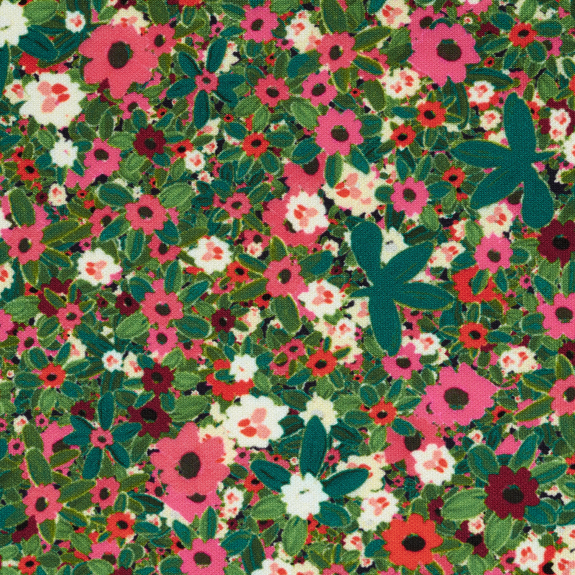 Techno Jersey, Floreal, Green Bee (F000046316) - Tissage