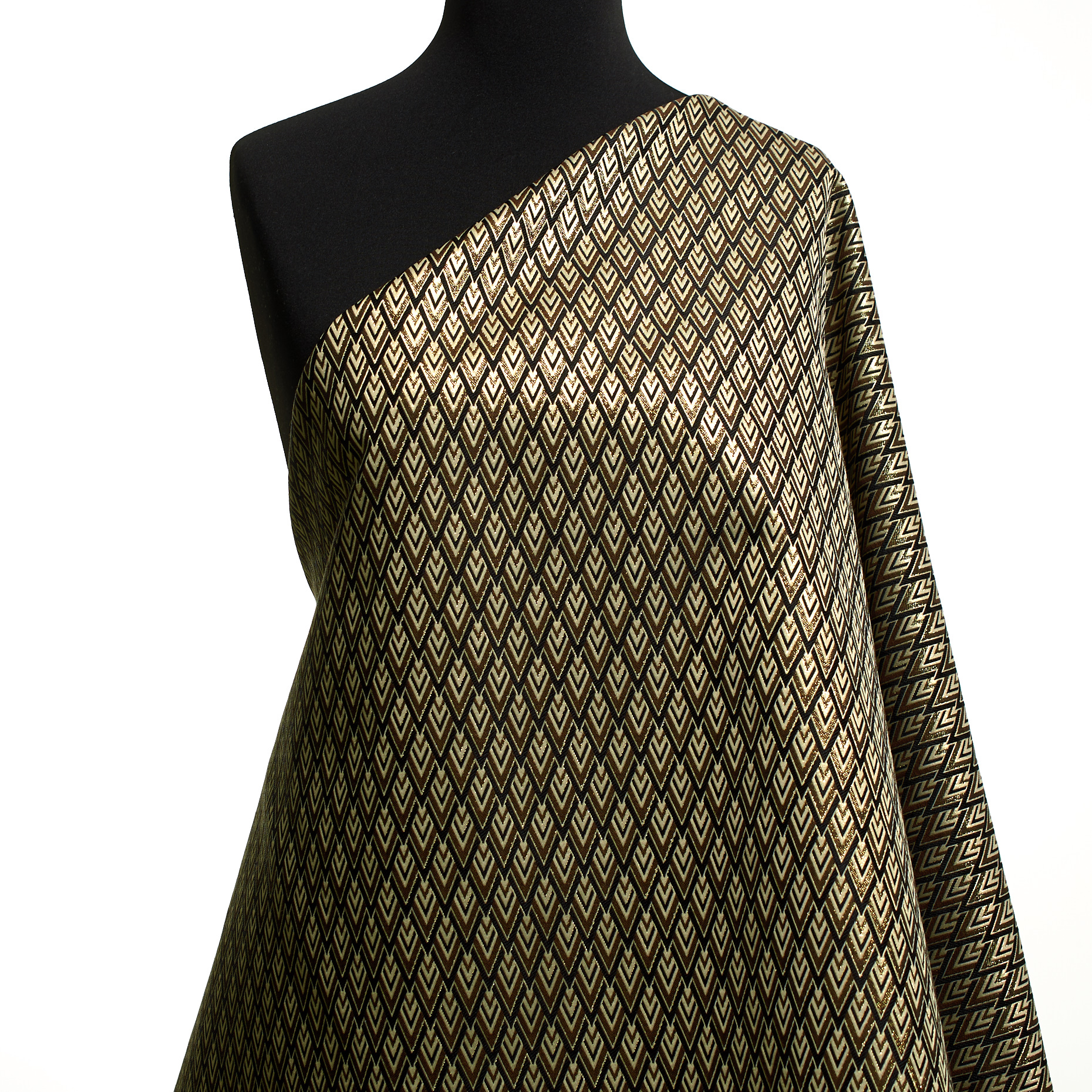 Жаккард , Ацетат, Смесовый Хлопок, Bone White&Rich Gold (P000004780) - Манекен