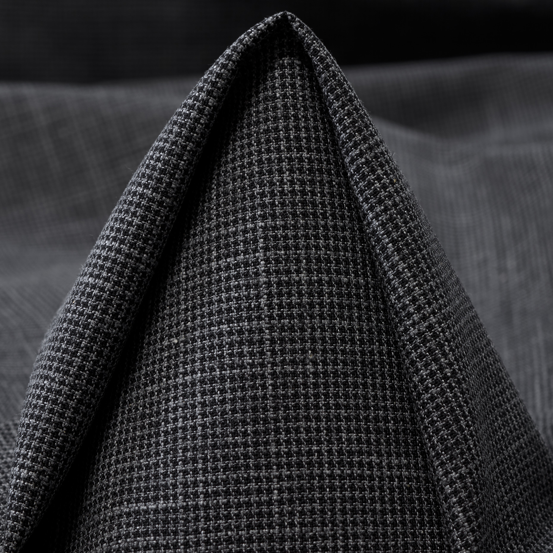 VIRGIN WOOL, COTTON BLEND, MICRO DESIGN, BLACK OLIVE (F000047269)