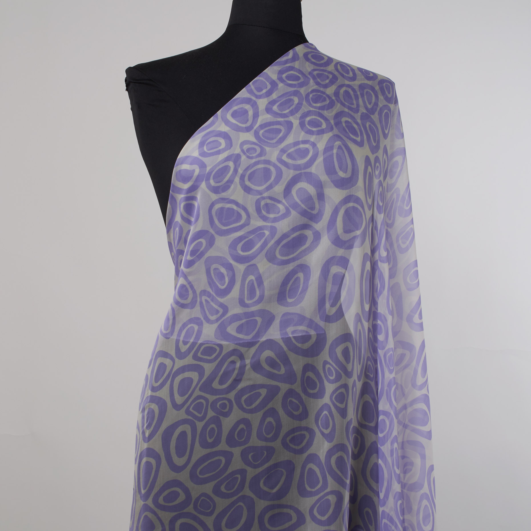 Seide, Chiffon, Bedruckt, Aster Purple (F000026768) - Schaufensterpuppe