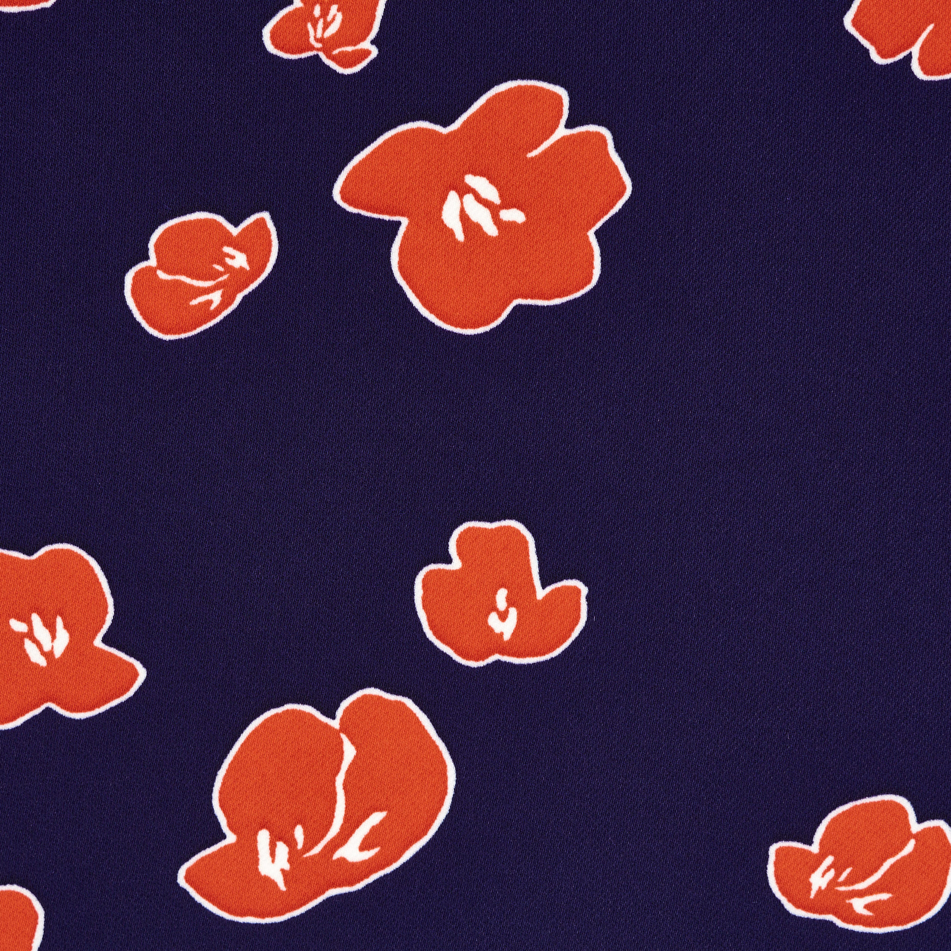 Crêpe, Floreal, Transparente, Medieval Blue&Poppy Red (F000046333) - Tejido