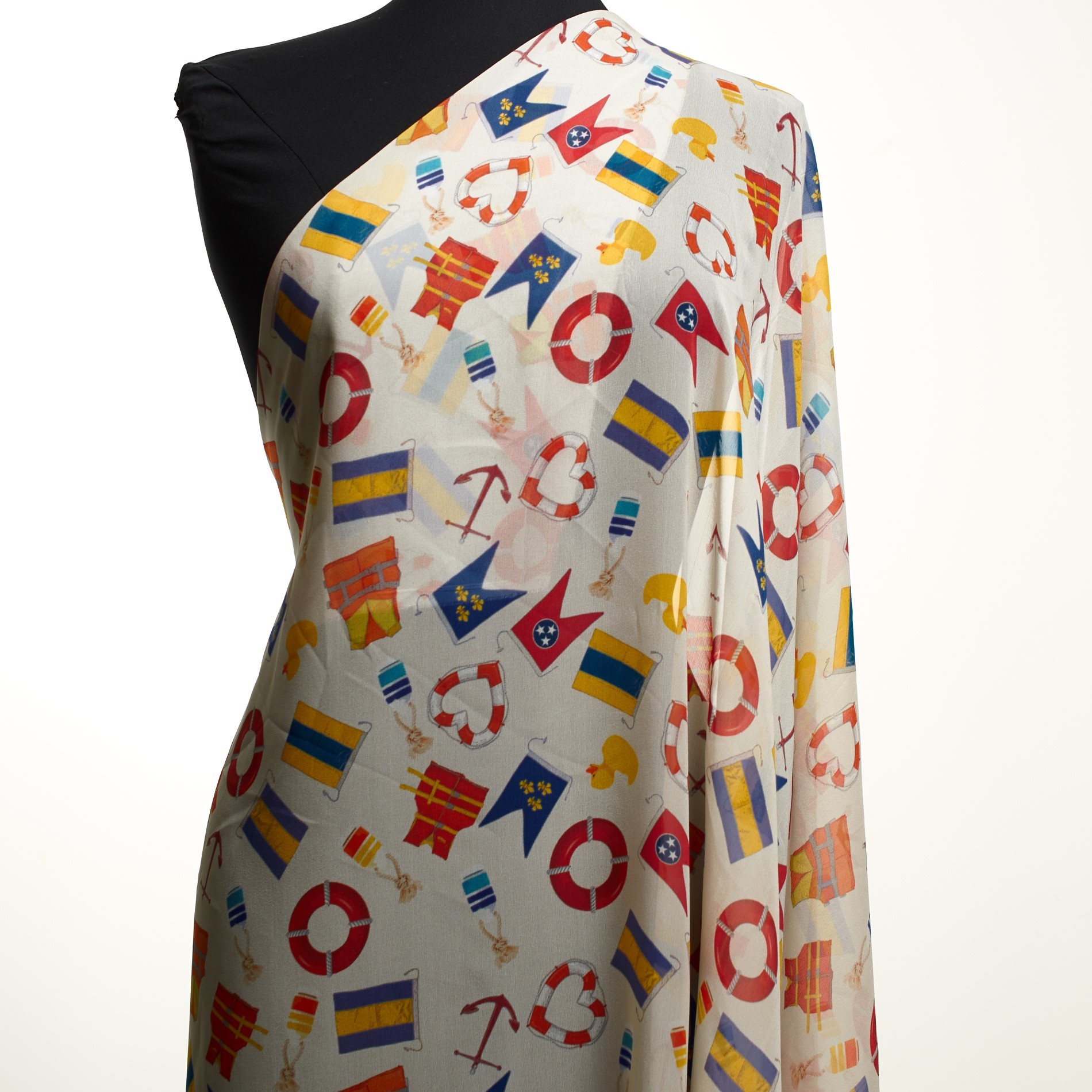 Seda, Chifón, Estampado, Multicolor (F000033137) - Maniquí
