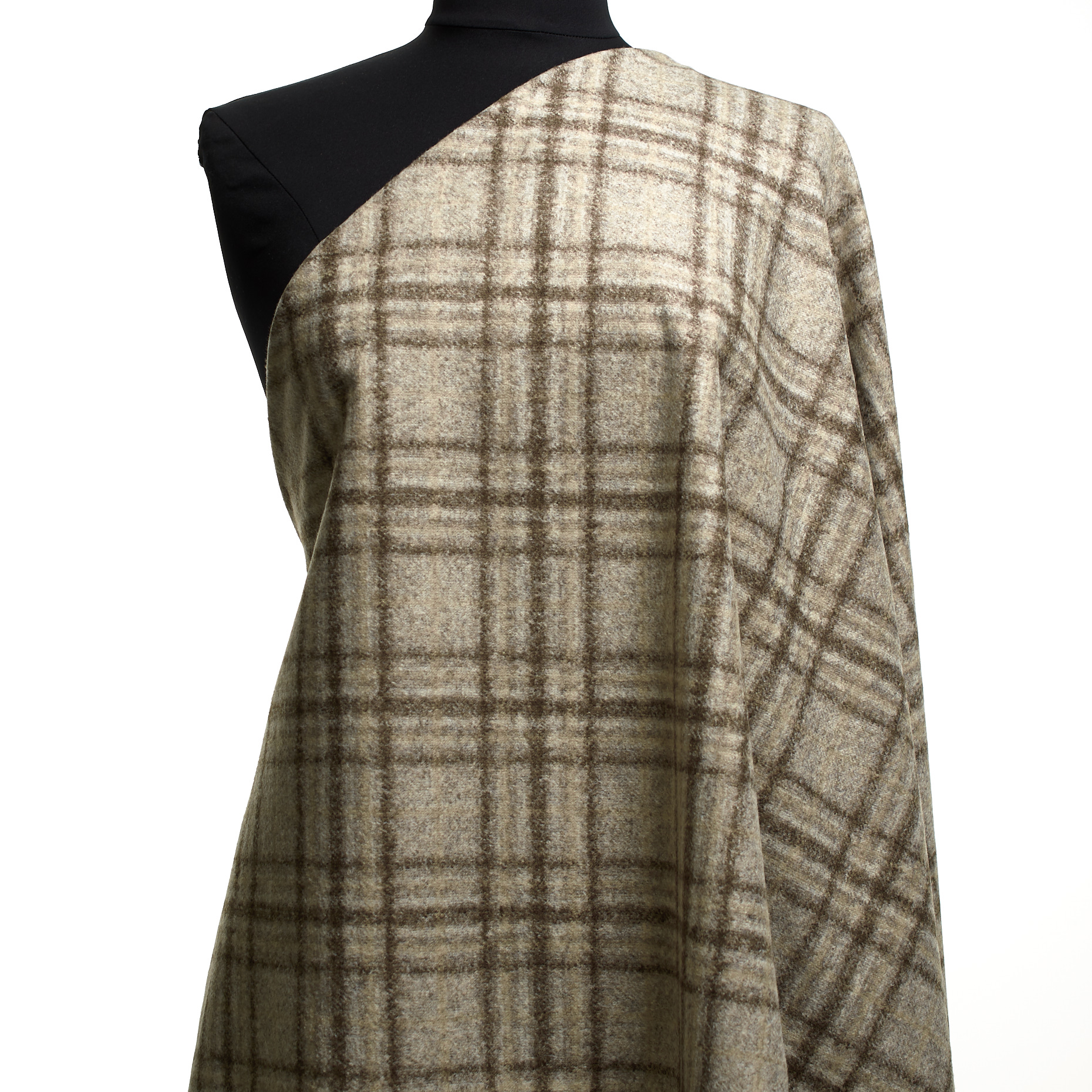 JERSEY, BOILED WOOL, CHECK, BONE WHITE&GINGER SNAP (F000048152) - Mannequin