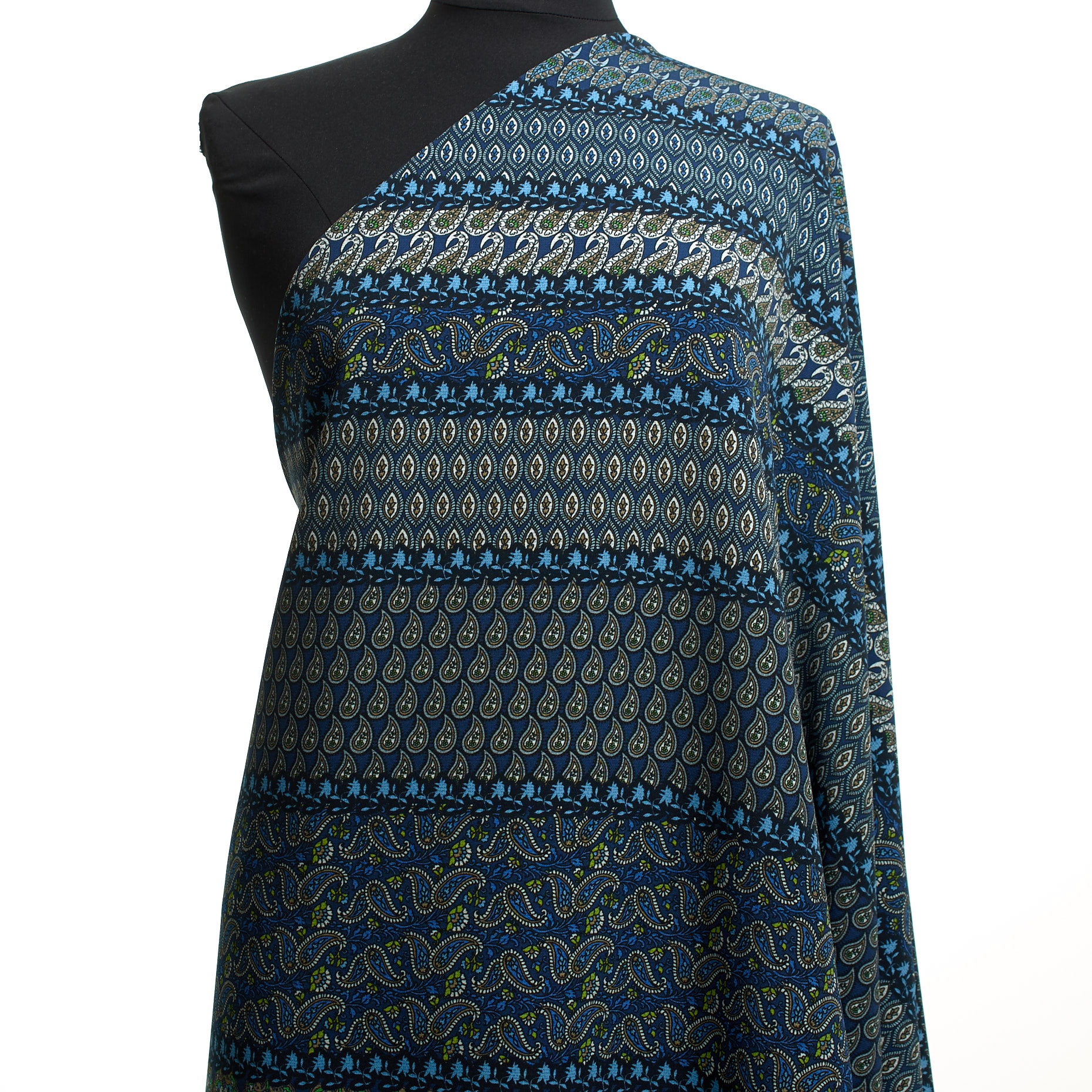 Техно Стрейч, Принт, Пейсли, Azure Blue (F000040770) - Манекен