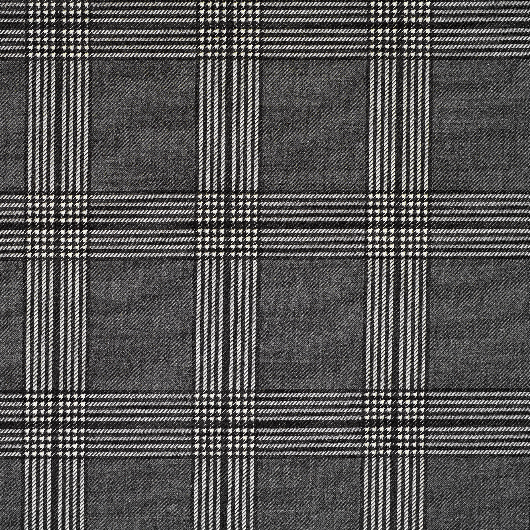 WOOL BLEND, GLENCHECK, MELANGE, ASPHALT&SNOW WHITE (F000038005) - Texture