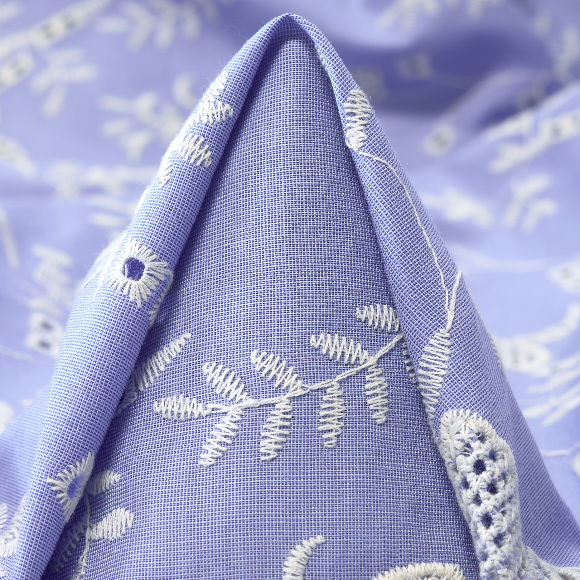 CHAMBRAY, COTTON, EMBROIDERED, SERENITY&BRILLIANT WHITE (F000048282)