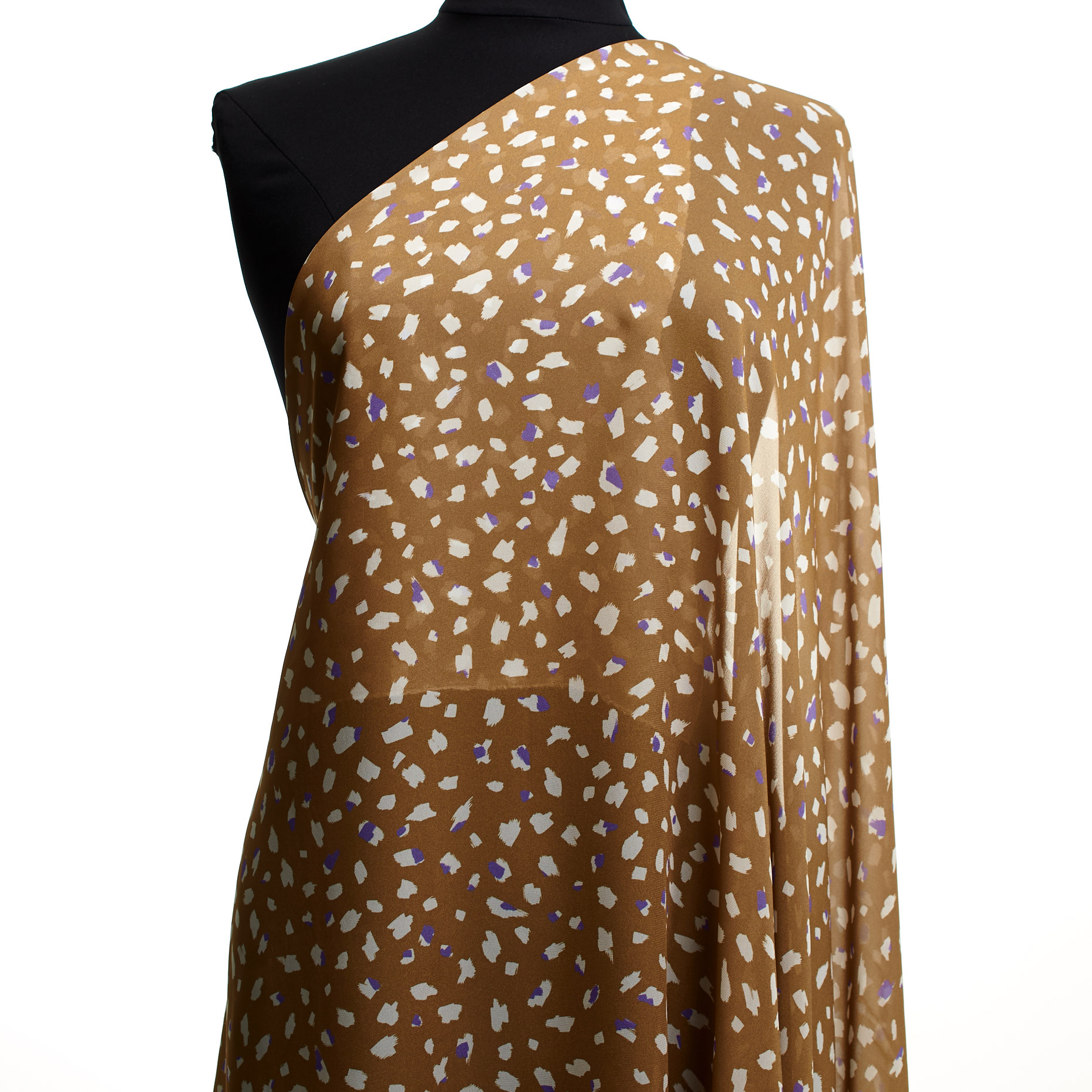Шифон, Вискоза, Принт, Tobacco Brown&Ultra Violet (F000043794) - Манекен