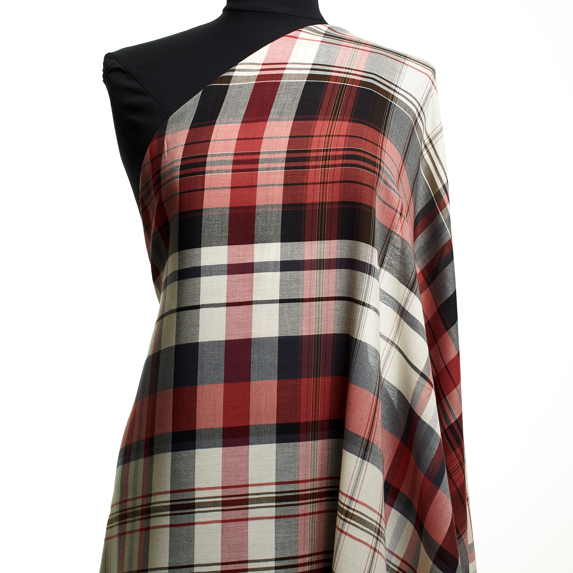 Flanela, Bawełna, Ramy, Brilliant White&Savvy Red (F000014314) - Manekin