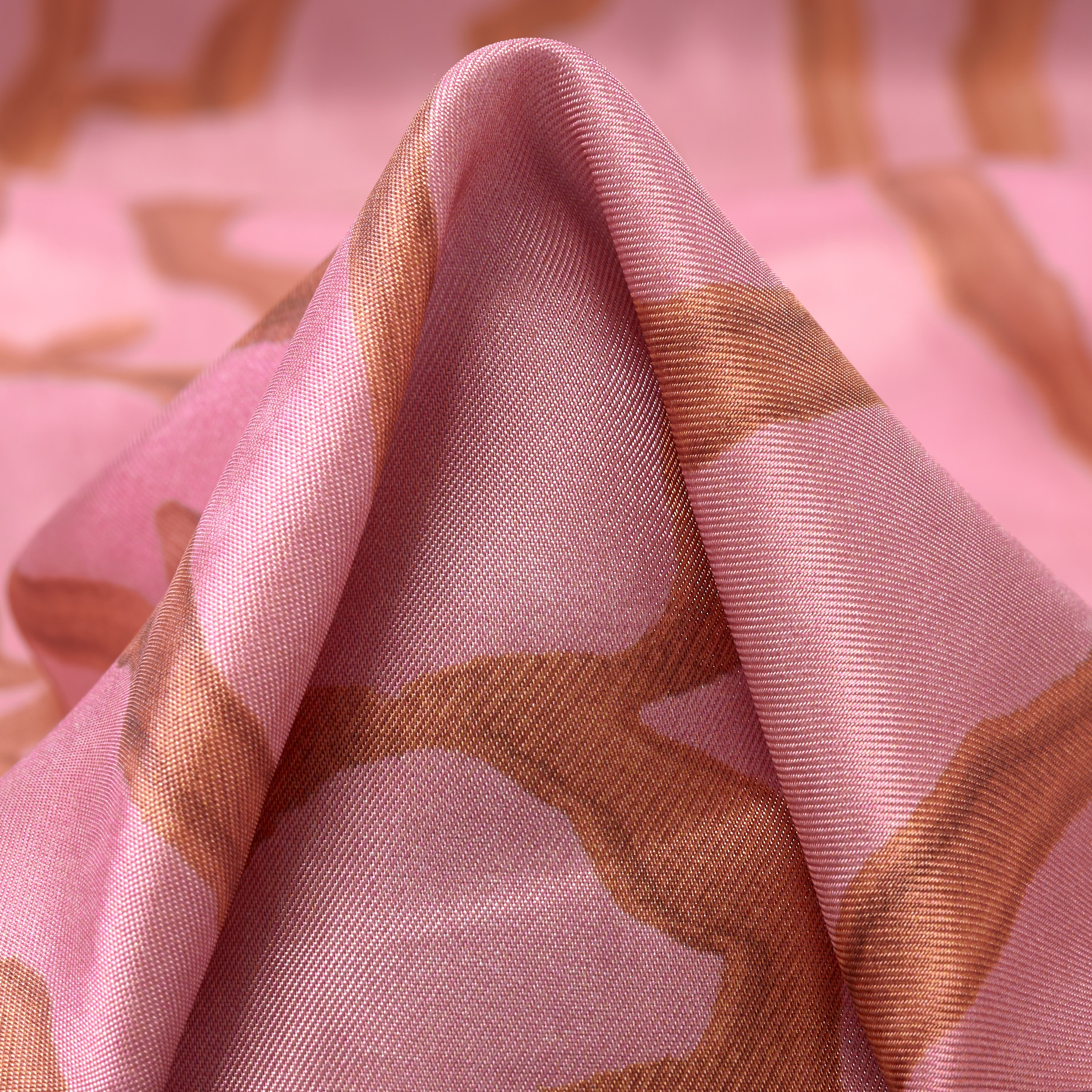TWILL, VISCOSE, PRINTED, CANDY PINK&BISCUIT (F000049182)