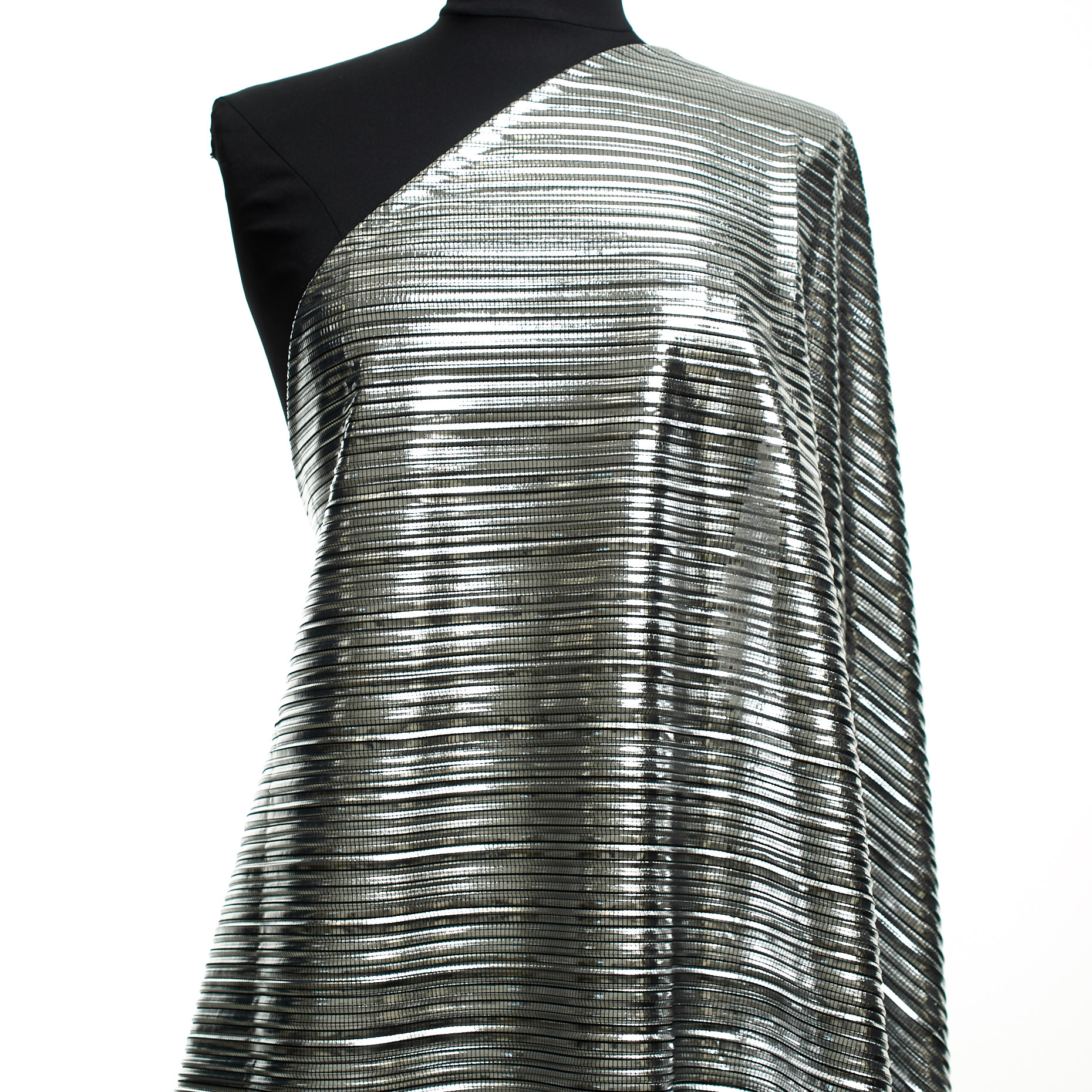 Plissé, Stampato, Metallico, Meteorite&Silver (F000046248) - Manichino