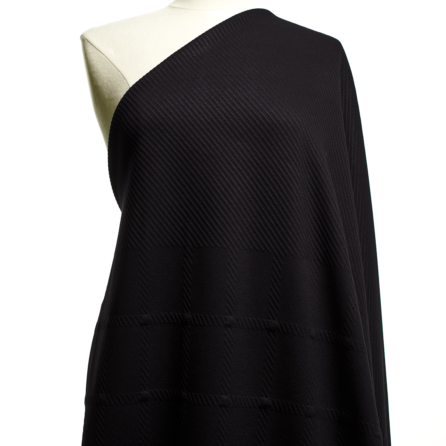 Jersey, Jacquard, Cuadro, Raven Black (F000033089) - Maniquí