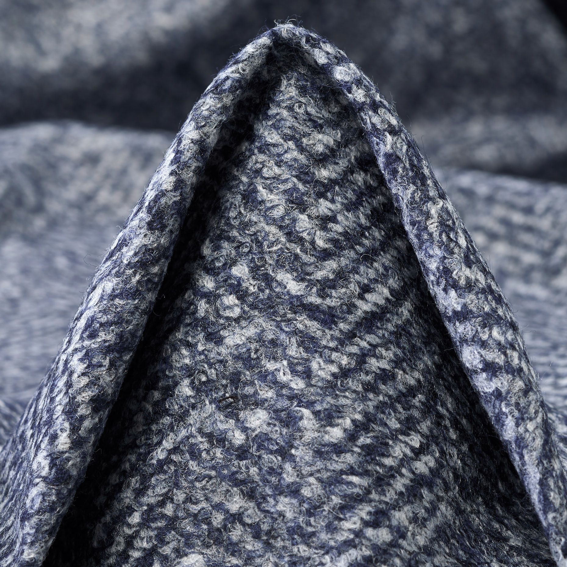 Трикотаж, Шерсть Смесовая, Шлифованный, Blue Indigo&Brilliant White (F000045187)