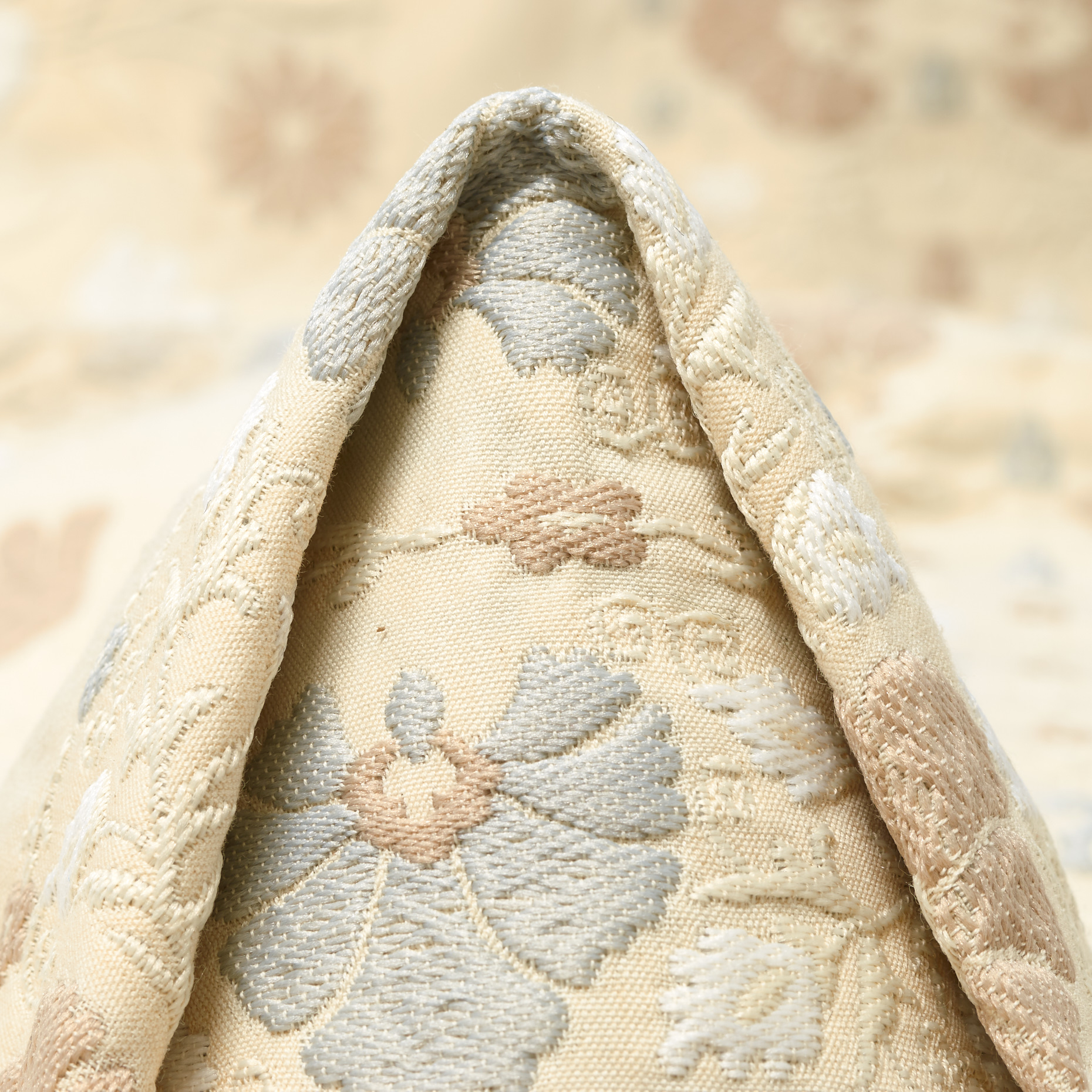 Хлопок, Вышивка, Цветы, Bone White